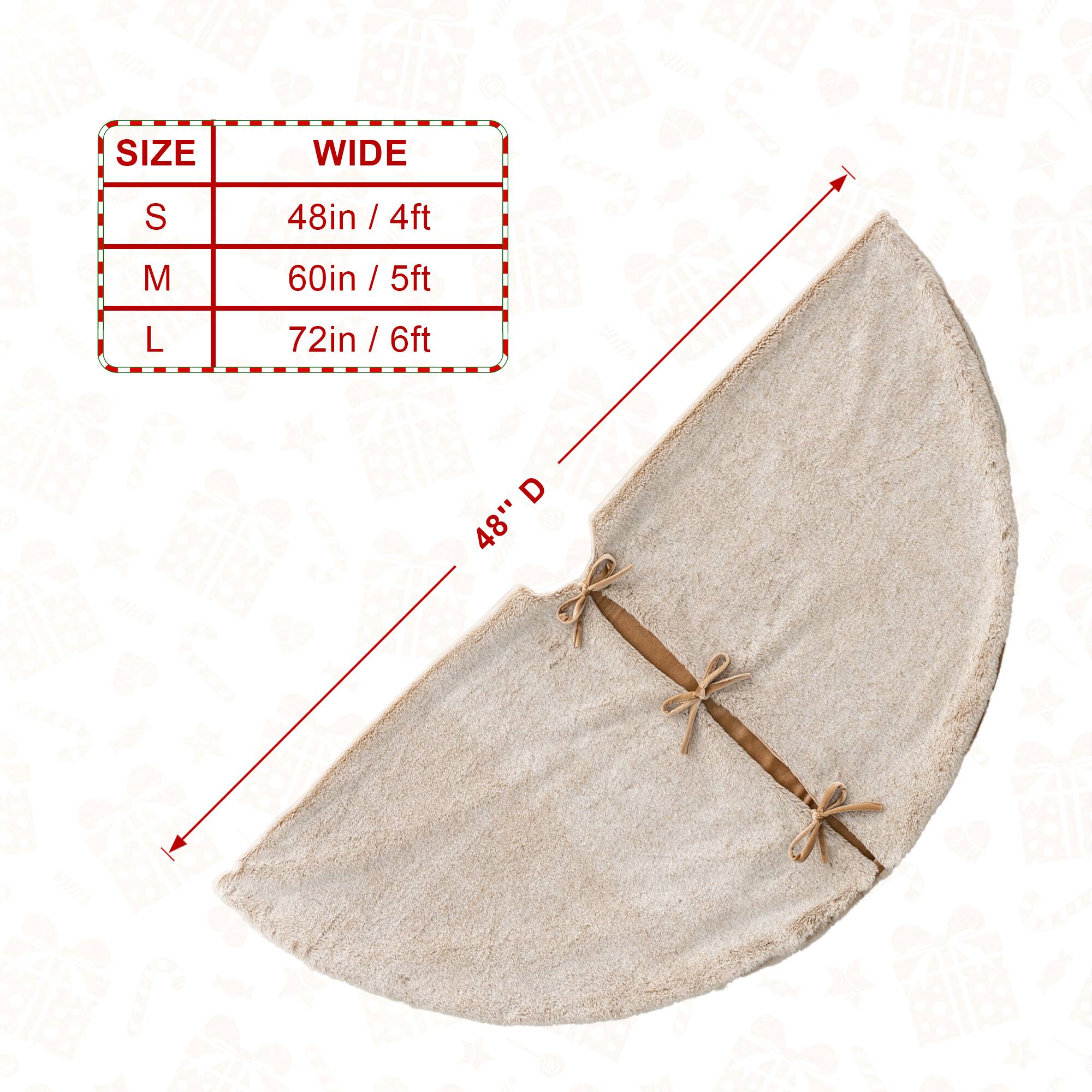 Glitzhome® Faux Rabbit Fur Christmas Tree Skirt