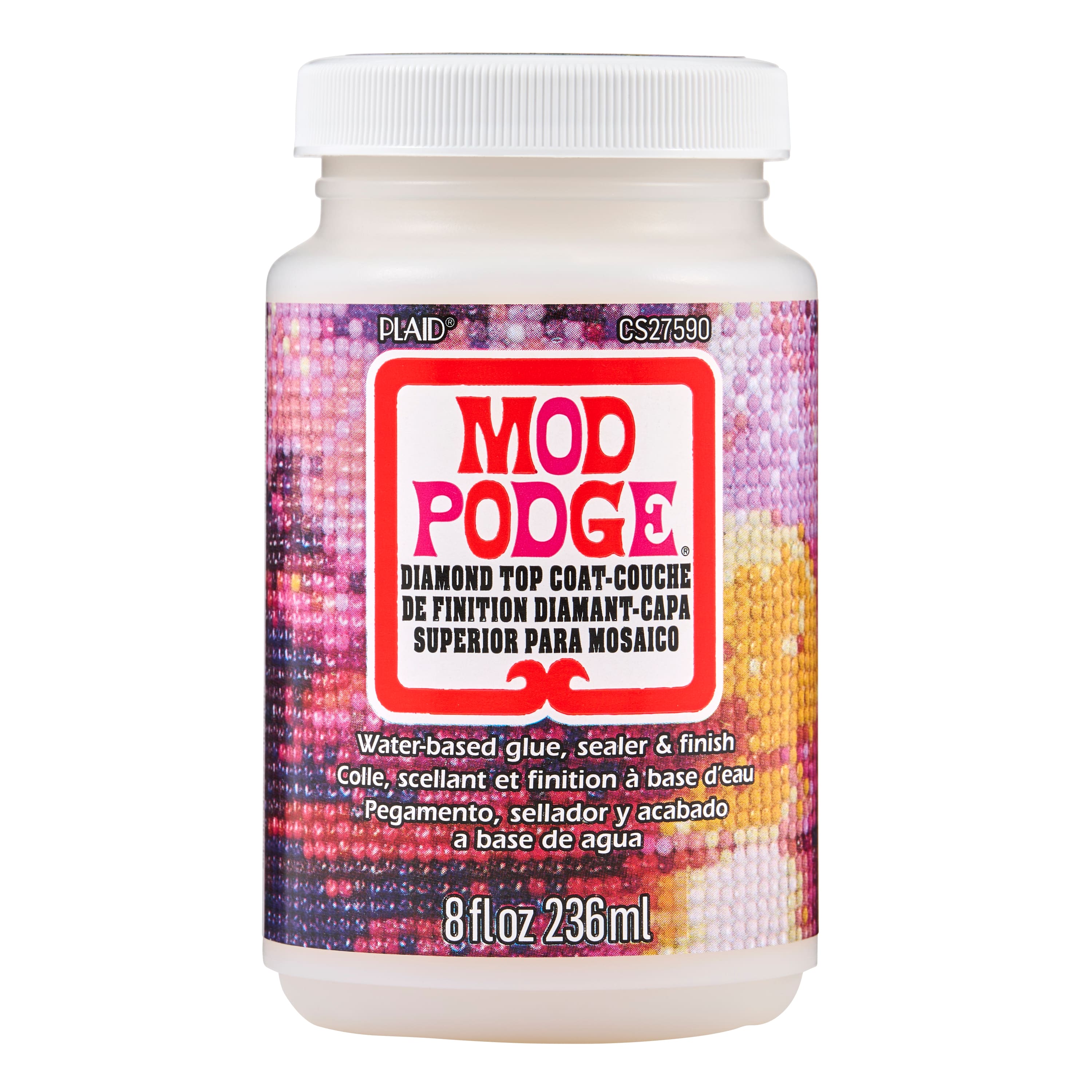 Paint Decoupage Kit | Set 8oz Bottles of Mod Podge Waterbase Sealer/Glue/Finish (Matte + Gloss Finish) | 4pk Foam Brush Set
