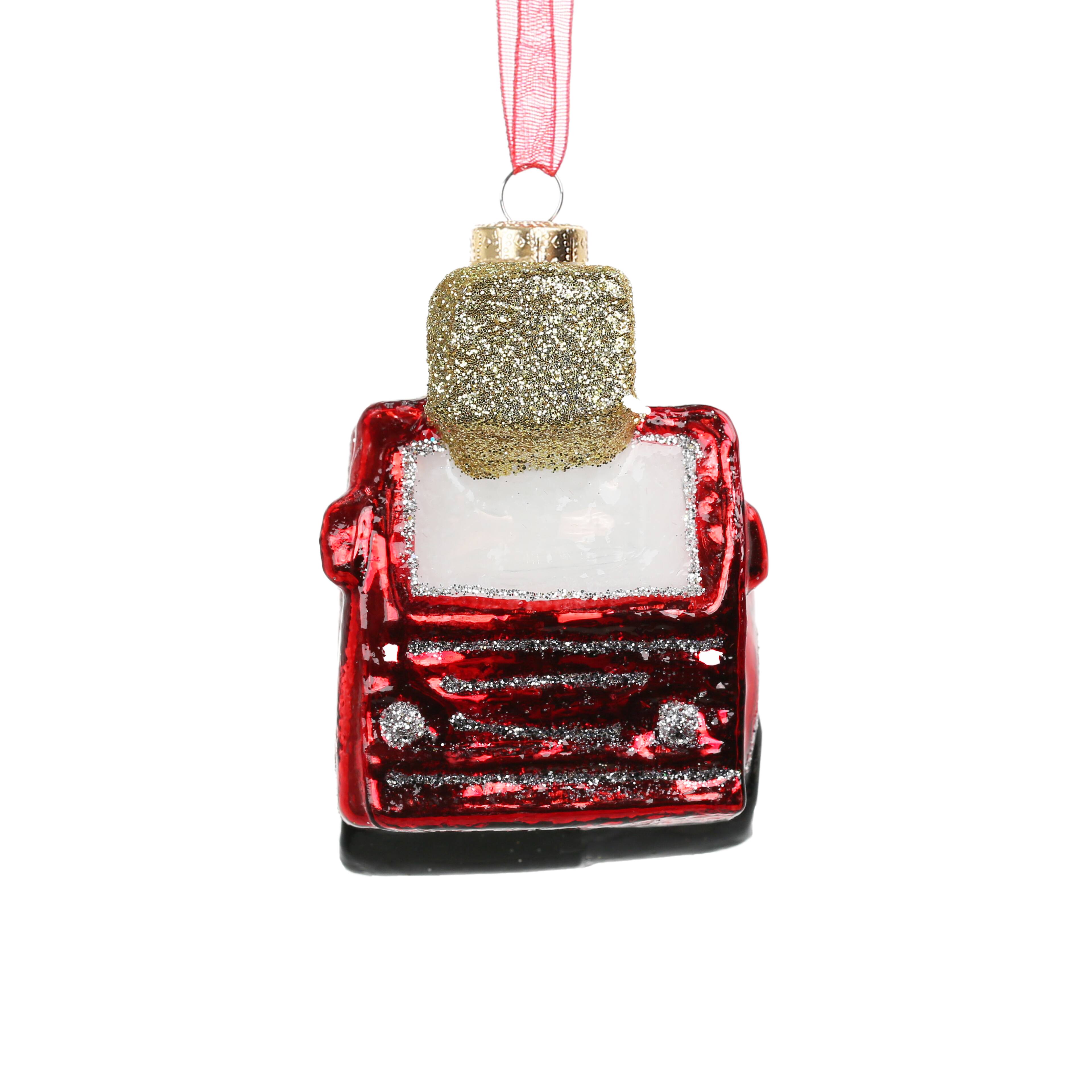 Ornement de camion de pompiers rouge en verre de 105 mm d&#x27;Ashland