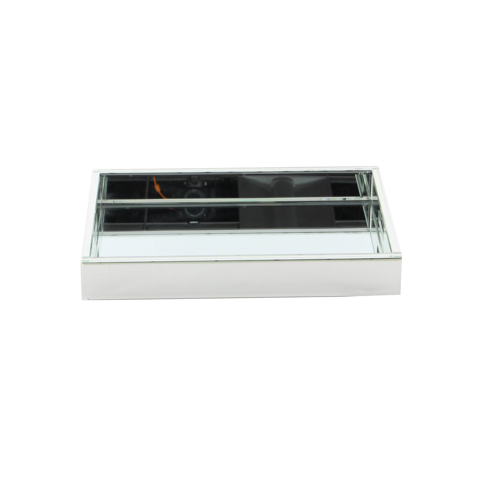Silver Wood Glam Decorative Tray