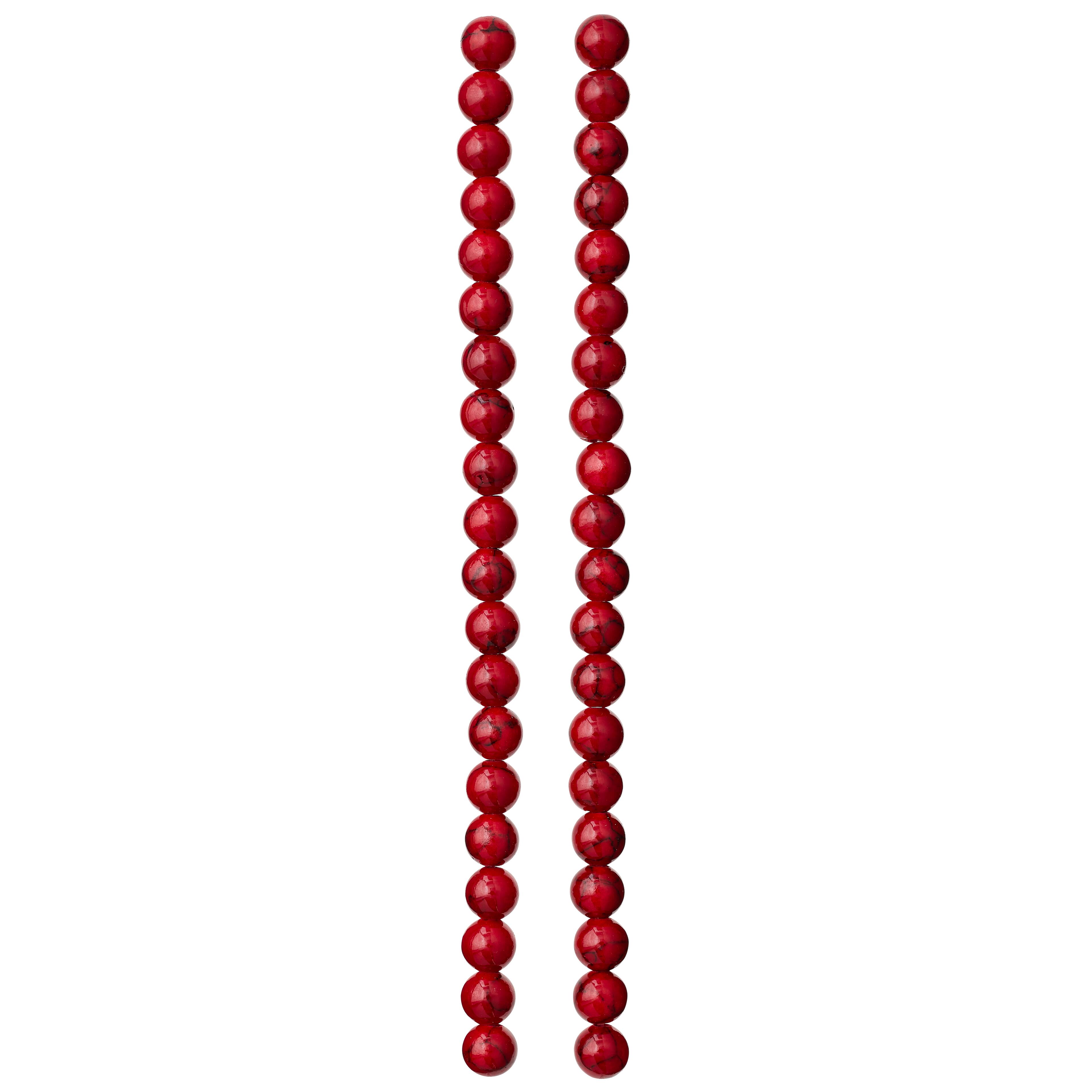 12 Pack: Red Quartz Round Beads, 6mm by Bead Landing&#x2122;