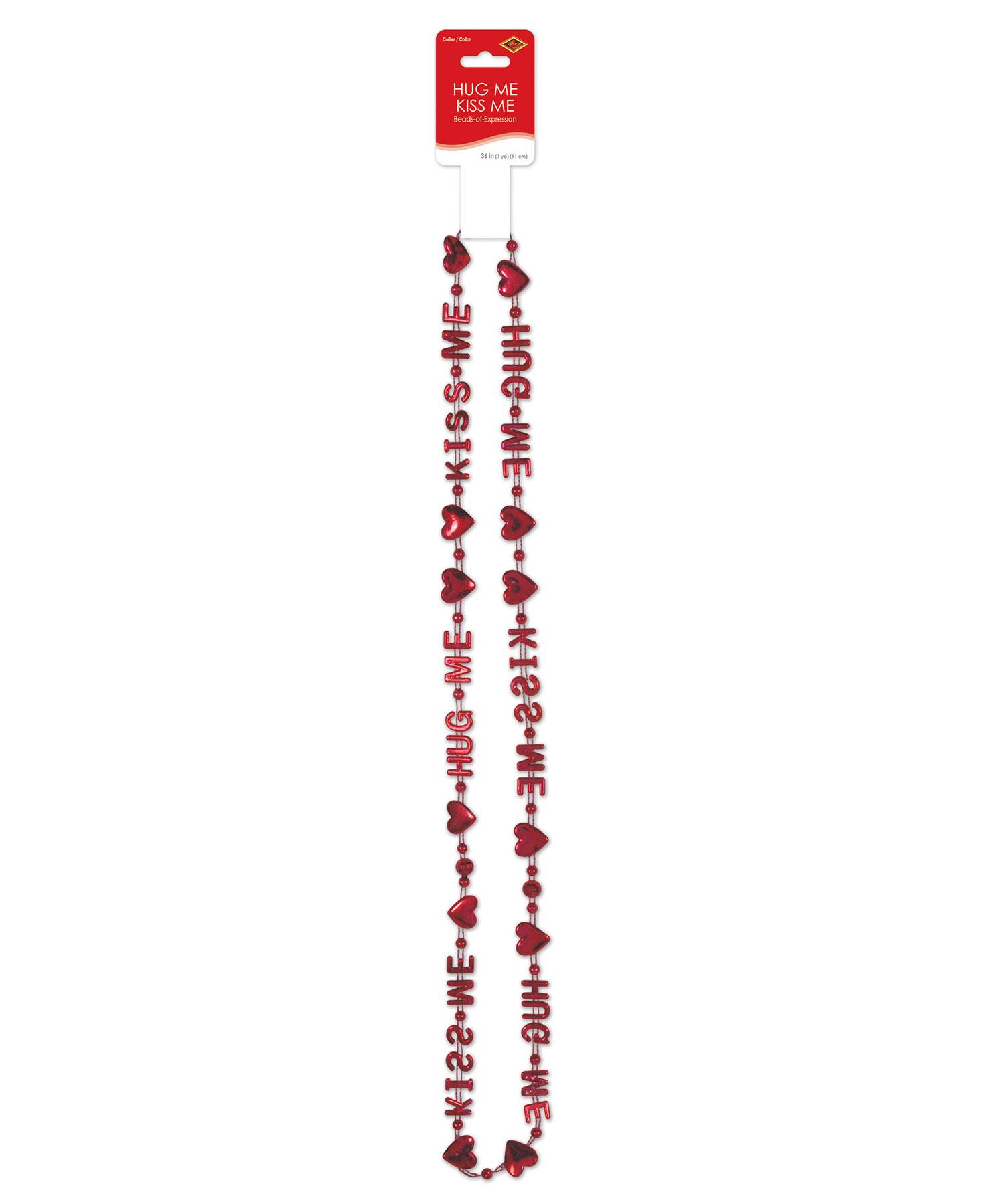 Beistle 36" Hug Me, Kiss Me Beads-Of-Expression Necklaces, 4ct.