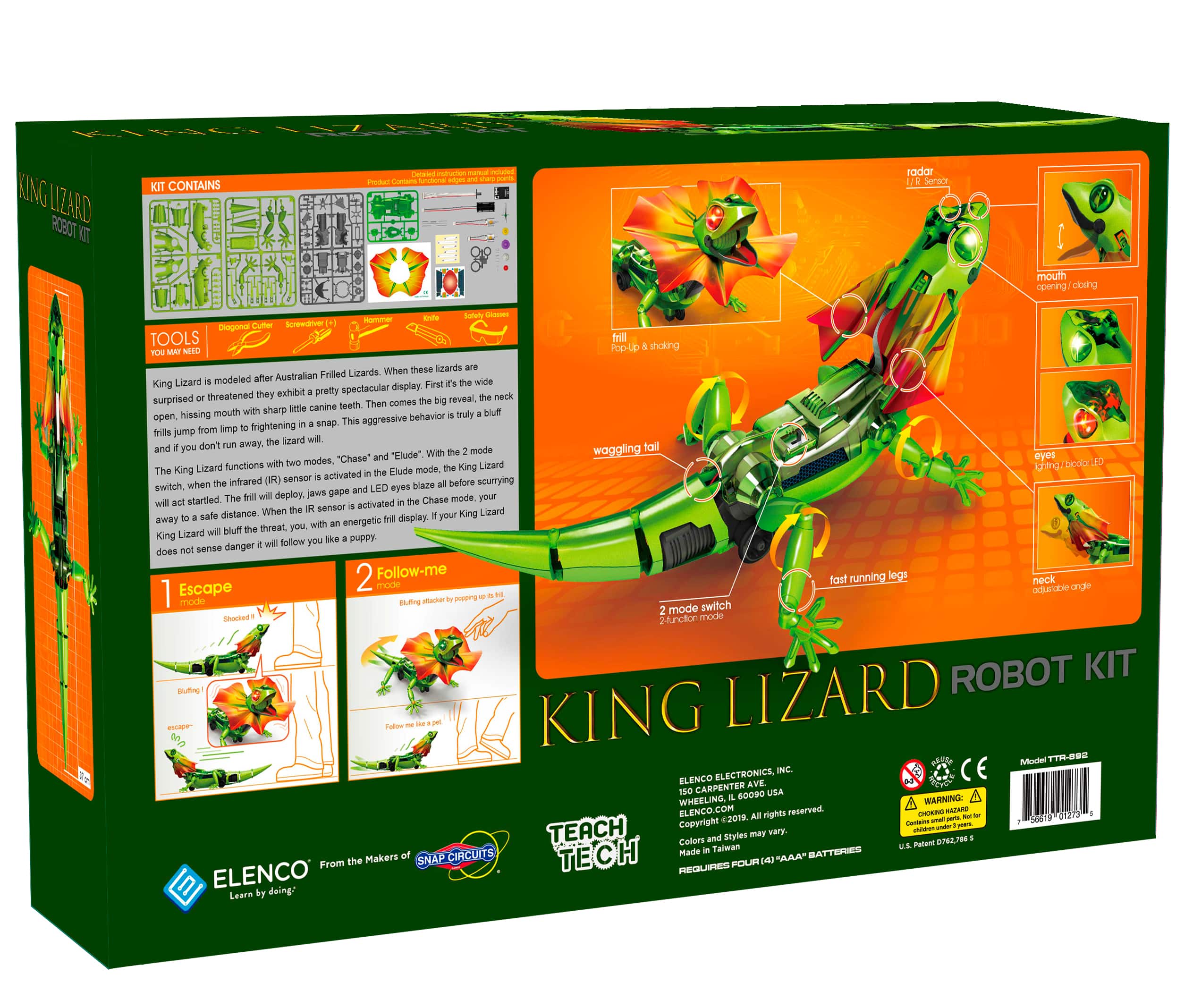 Elenco&#xAE; Teach Tech&#x2122; King Lizard Robot Kit