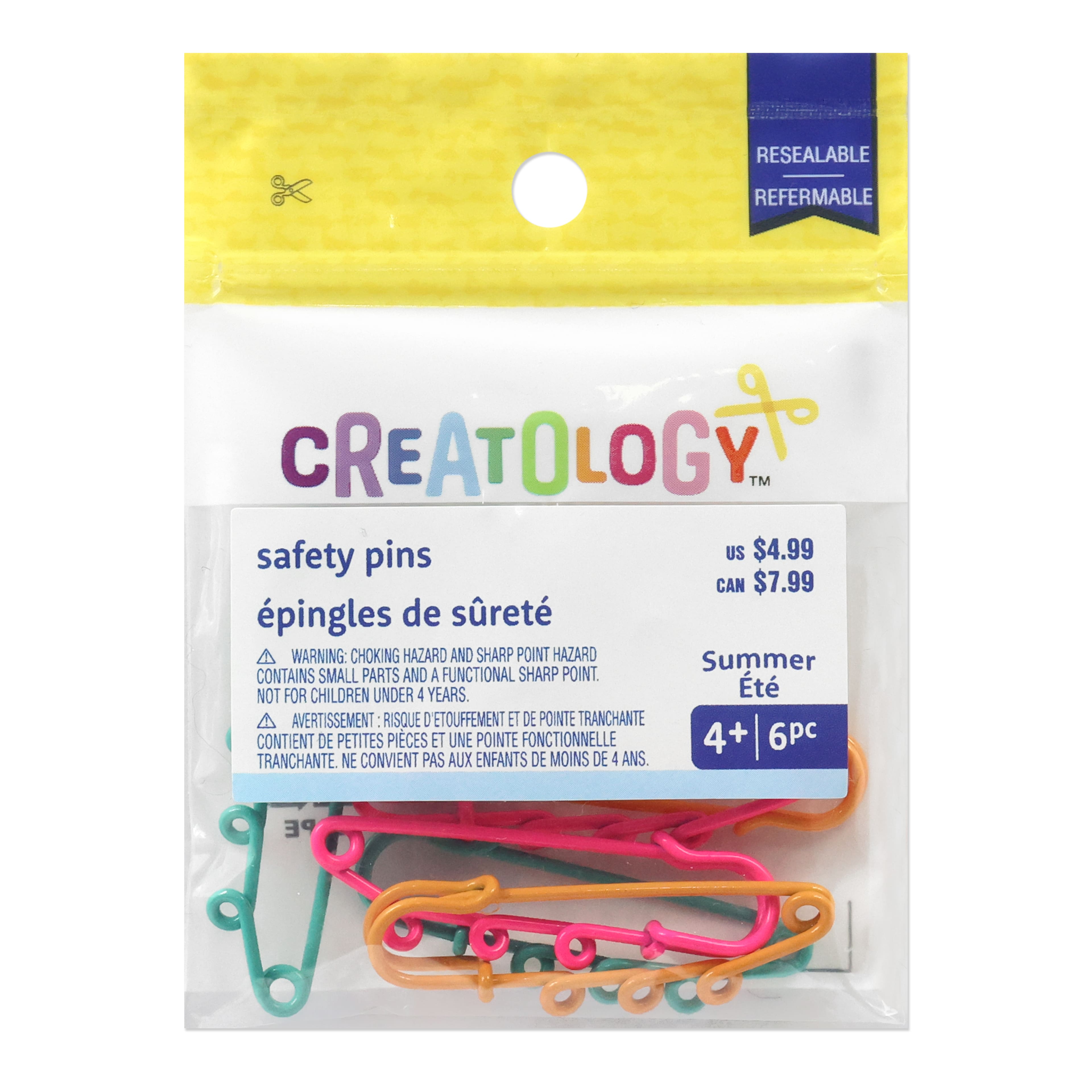 Summer Safety Pins, 6ct. Creatology&#x2122;