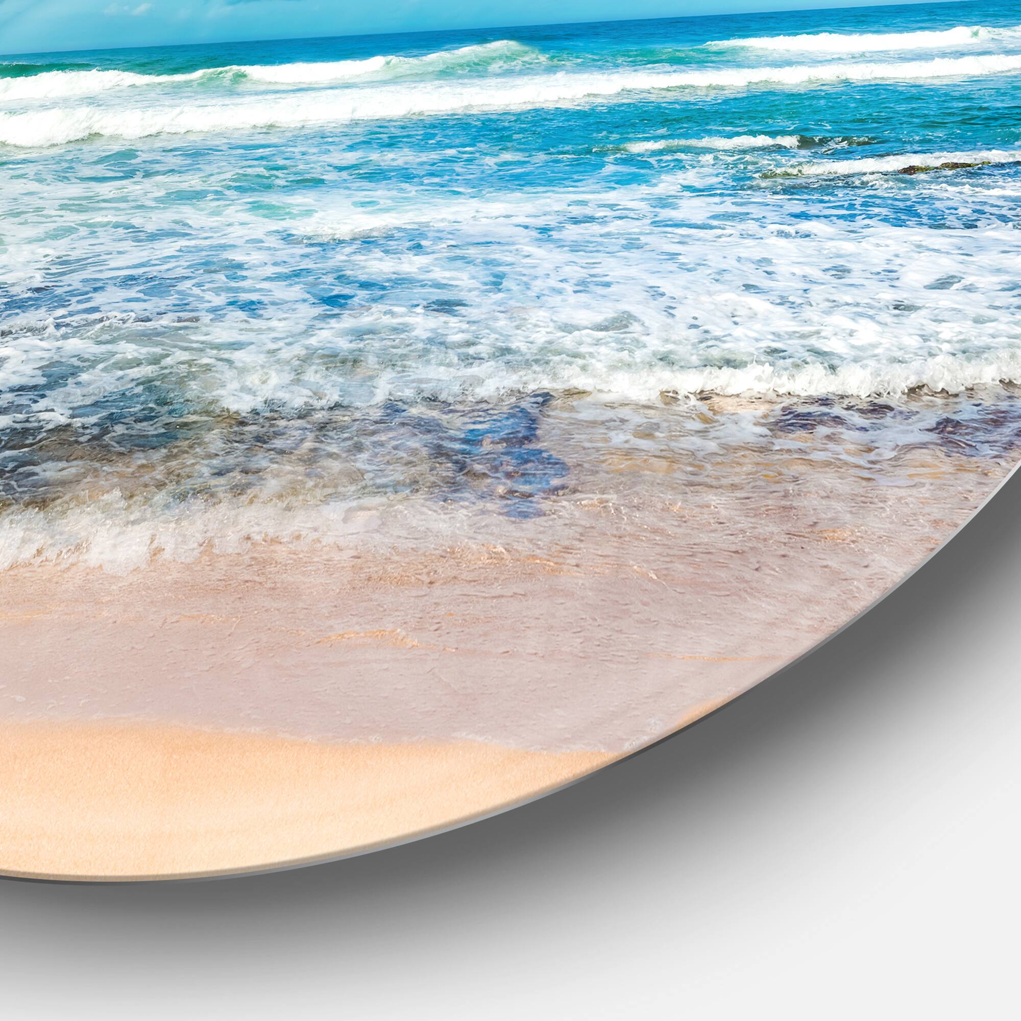 Designart - Indian Ocean Panoramic View' Extra Large Seashore Metal Circle Wall Art