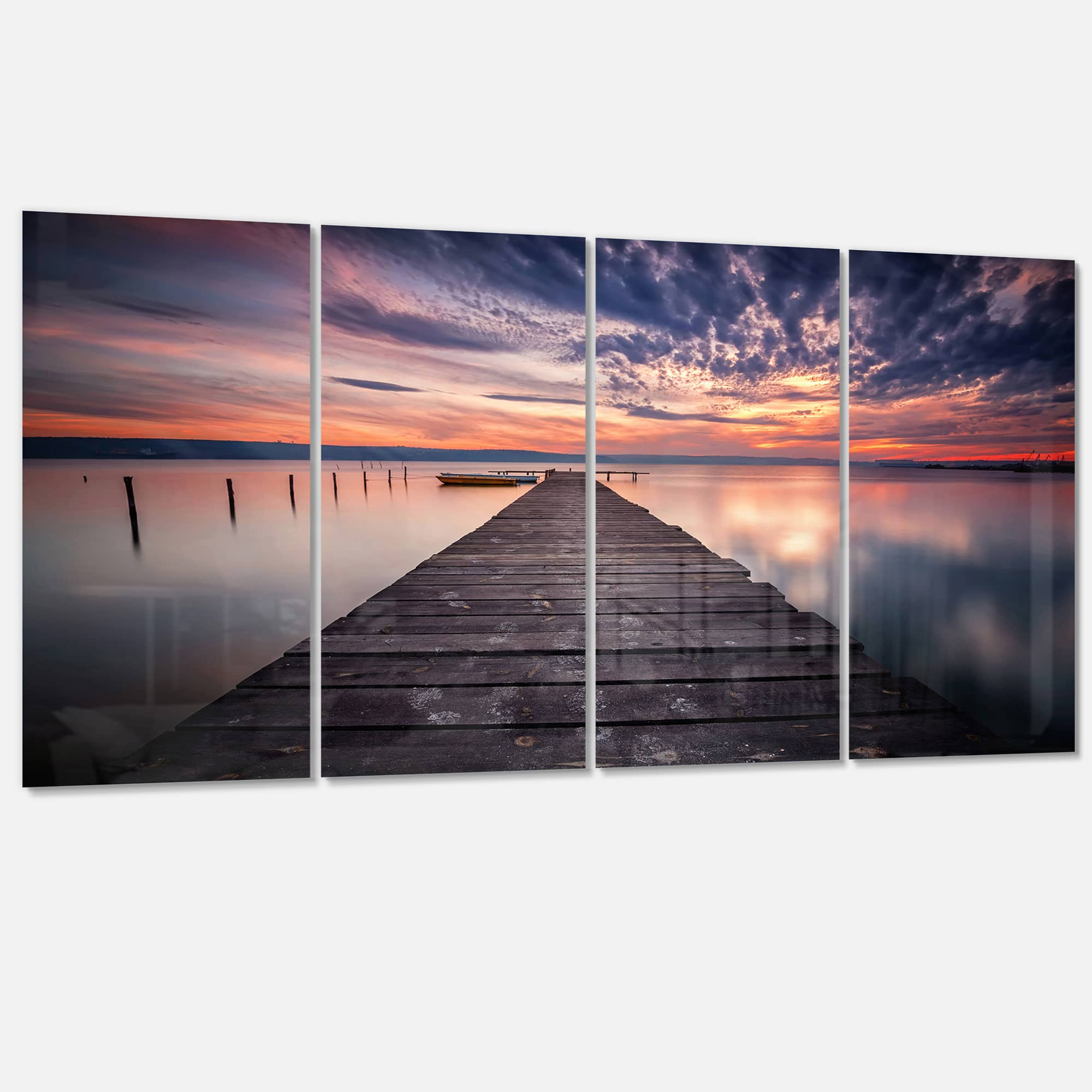 Designart - Colorful Sunset Over Lake - Landscape Photography Canvas Print