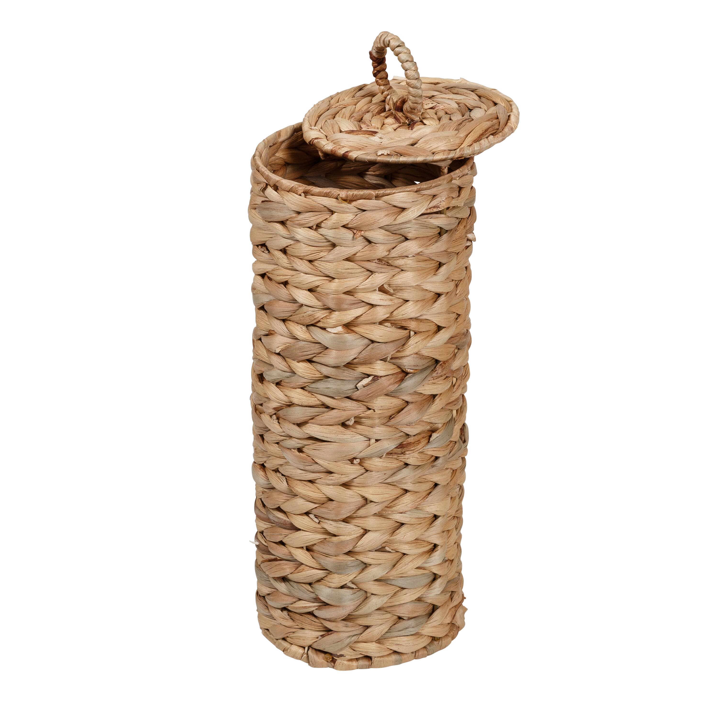 7-Piece Water Hyacinth Woven Bathroom Storage Basket Set