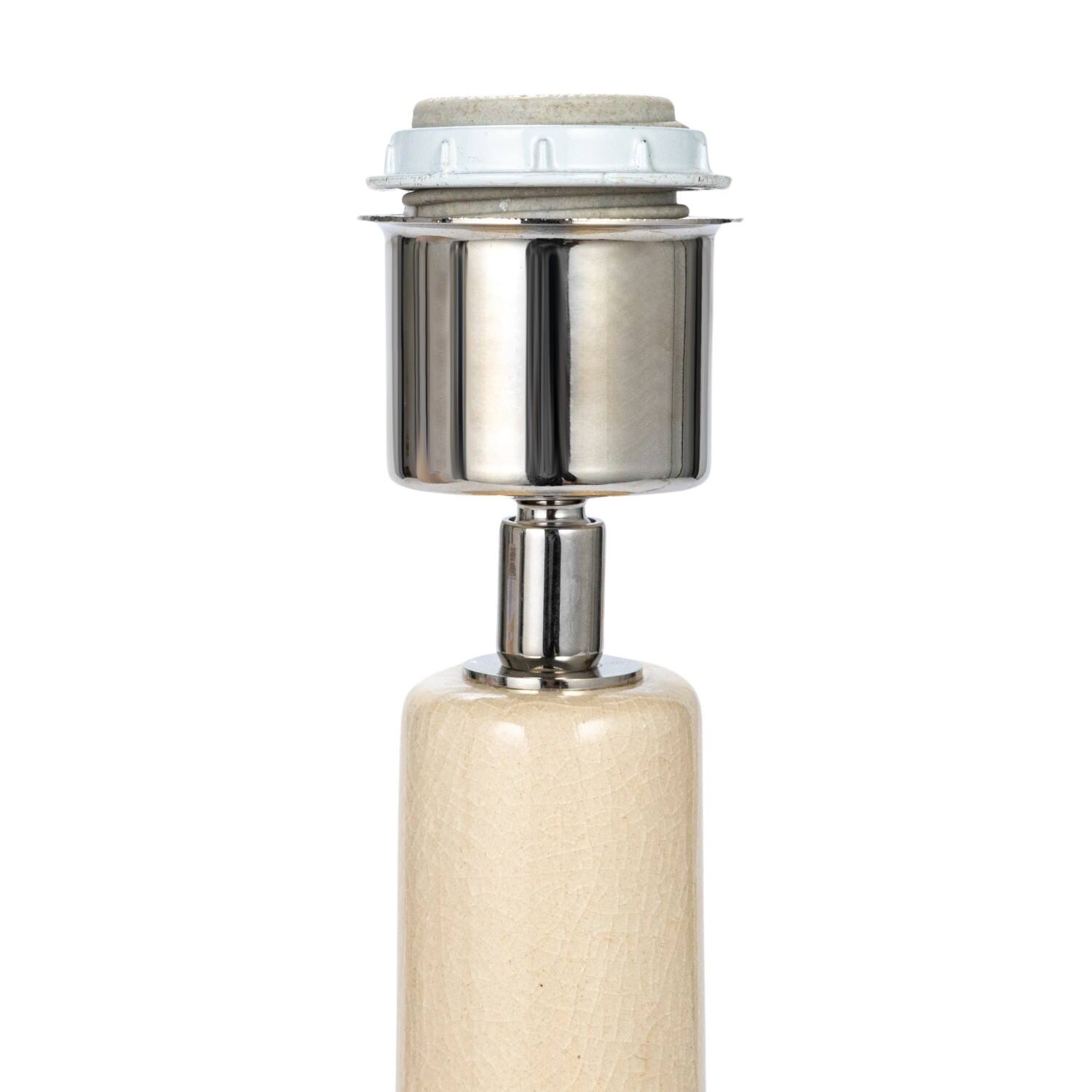 Hello Honey® 23" Cream Handmade Textured Stoneware Table Lamp with Fabric Shade