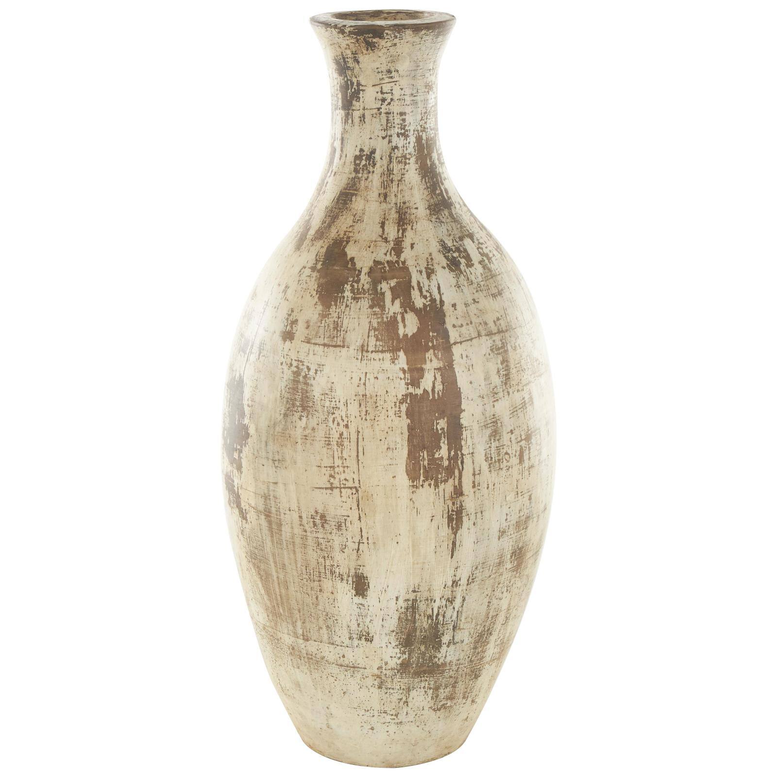Brown Ceramic Antique Style Distressed Vase