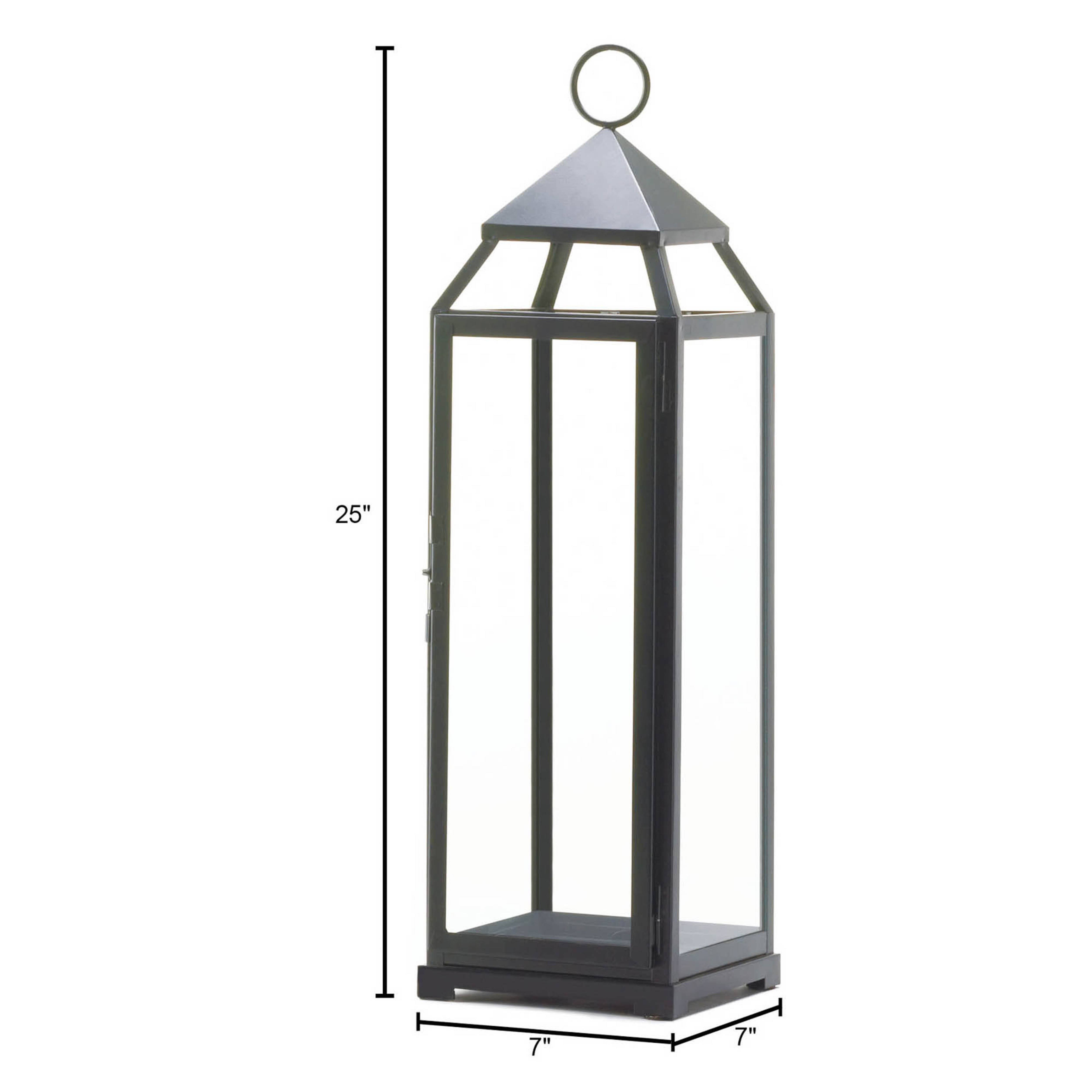 25&#x27;&#x27; Black Contemporary Lantern
