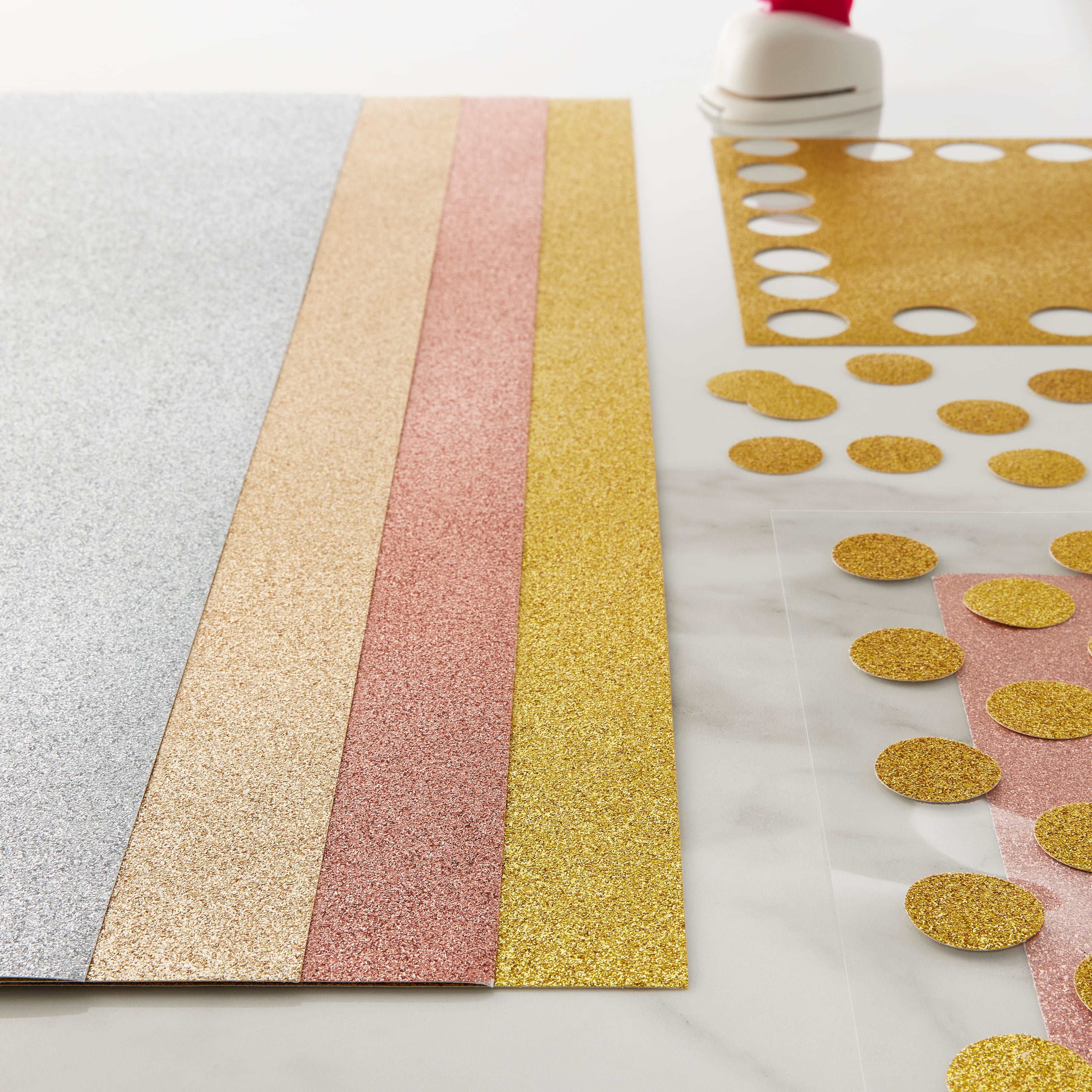 9 Packs: 12 ct. (108 total) Glitter Neutral 12" x 24" Cardstock Paper by Recollections™