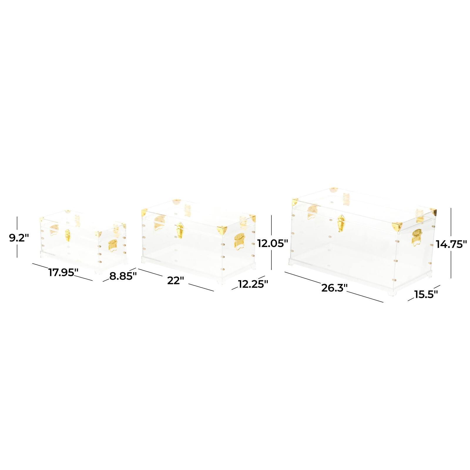 Clear & Gold Acrylic Trunk Set