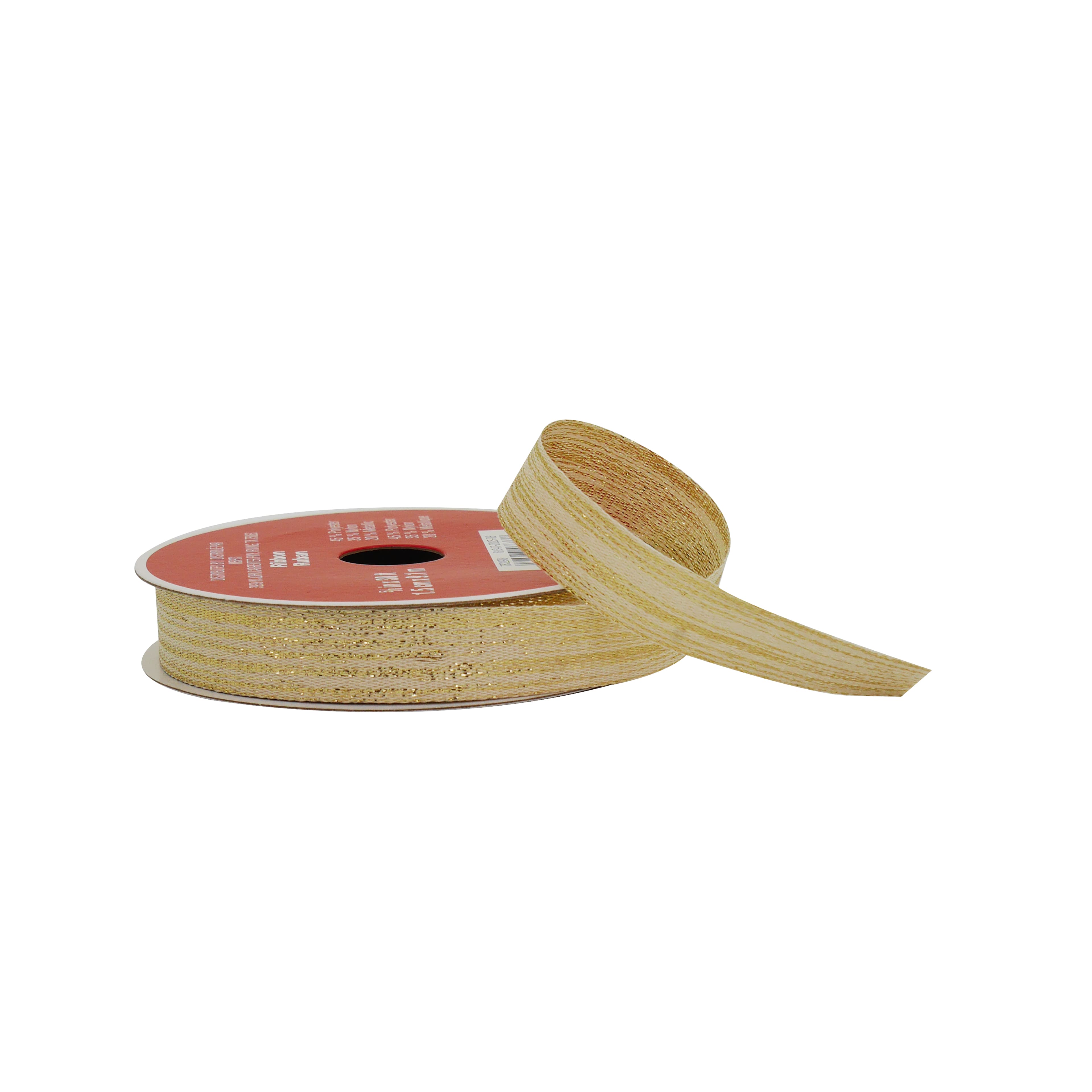 5/8&#x22; x 30ft. Cream &#x26; Gold Threaded Lace Ribbon by Celebrate It&#xAE;