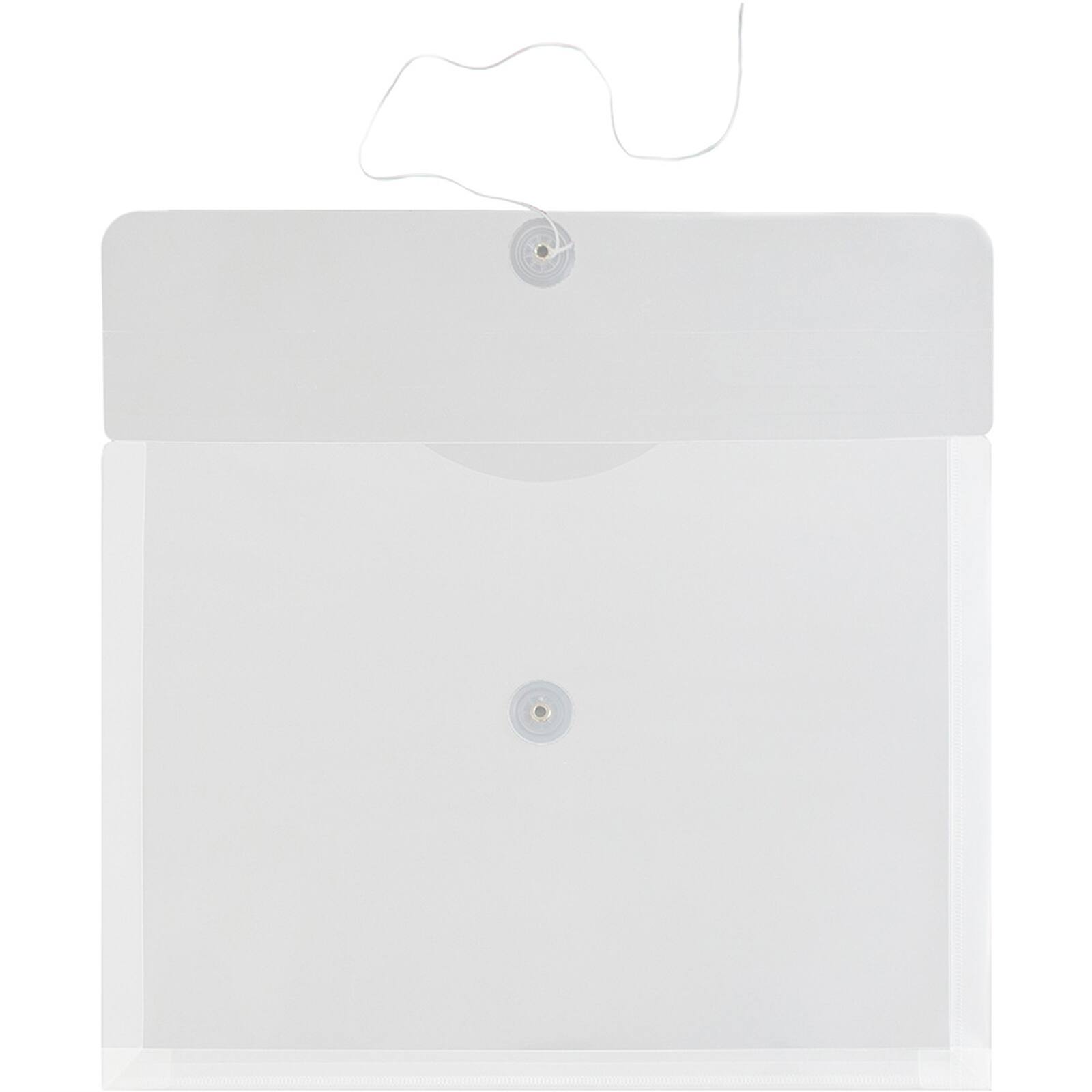 JAM Paper Booklet Plastic Envelopes with Button and String Closure, 108ct.