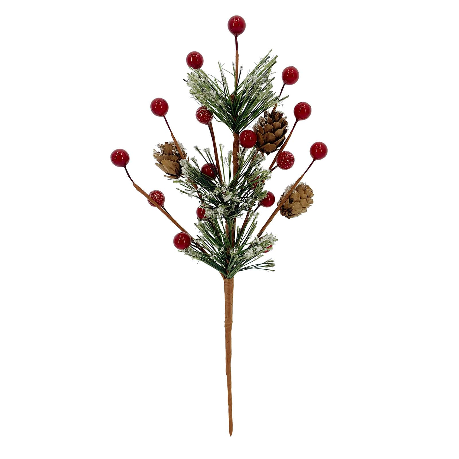 9.5&#x22; Snowy Berry &#x26; Cashmere Pine Pick by Ashland&#xAE;