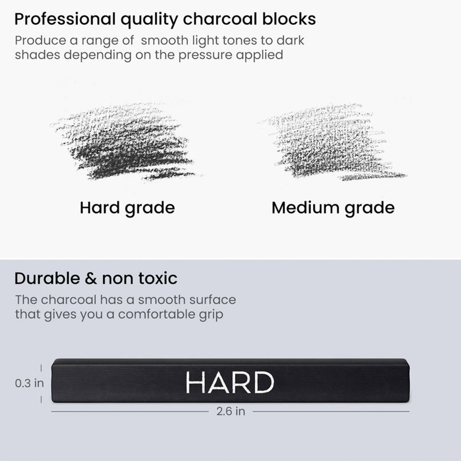Arteza® Medium & Hard Grade Compressed Charcoal Set