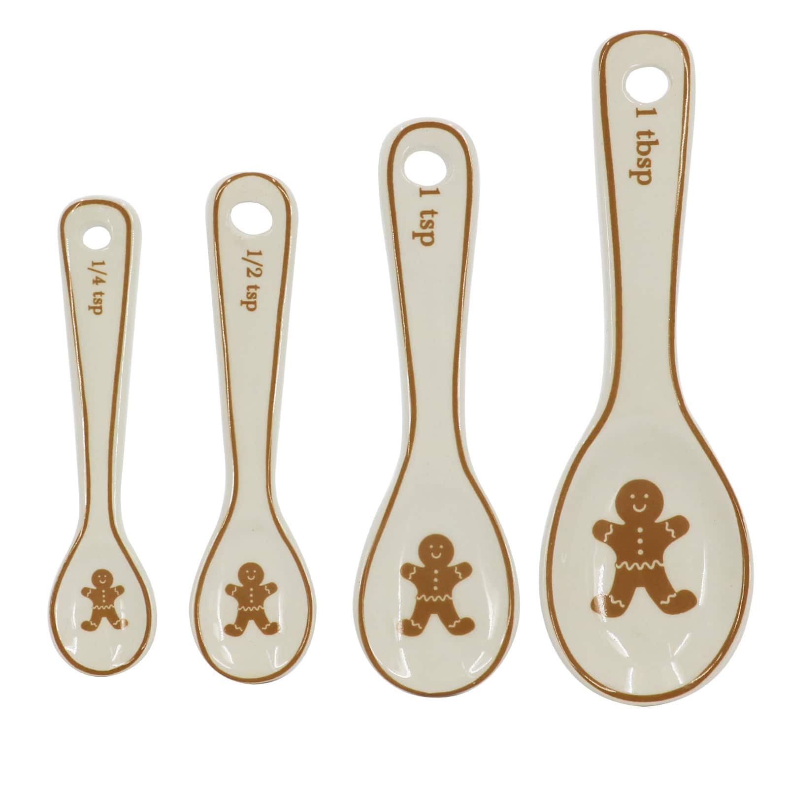 Gingerbread Ceramic Measuring Spoon Set by Ashland&#xAE;