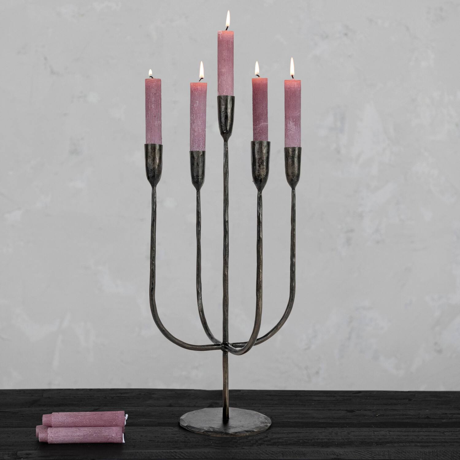 Hello Honey® 19.5" Black Metal Candelabra