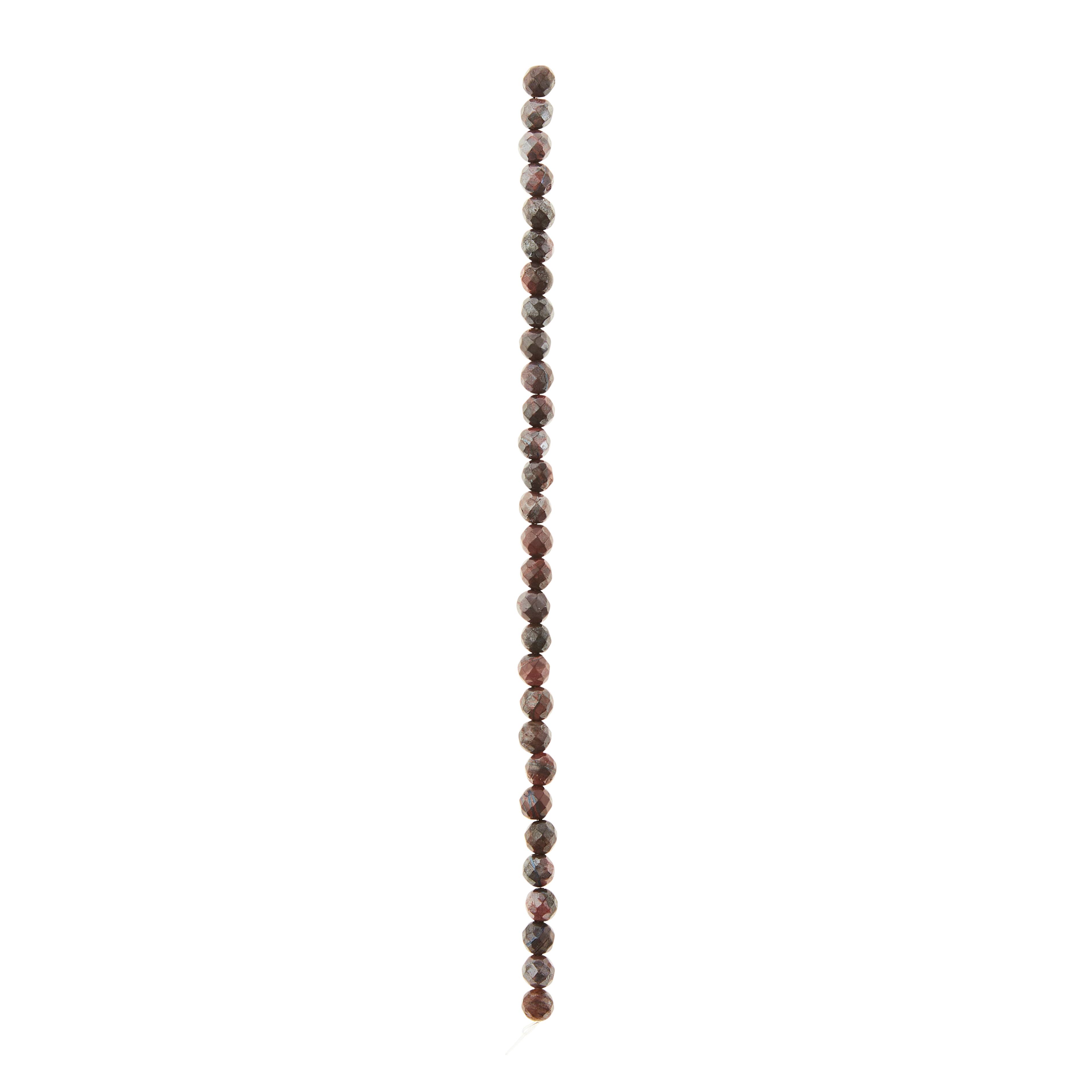 Red Silverite Tiger Eye Faceted Round Beads by Bead Landing&#x2122;, 6mm