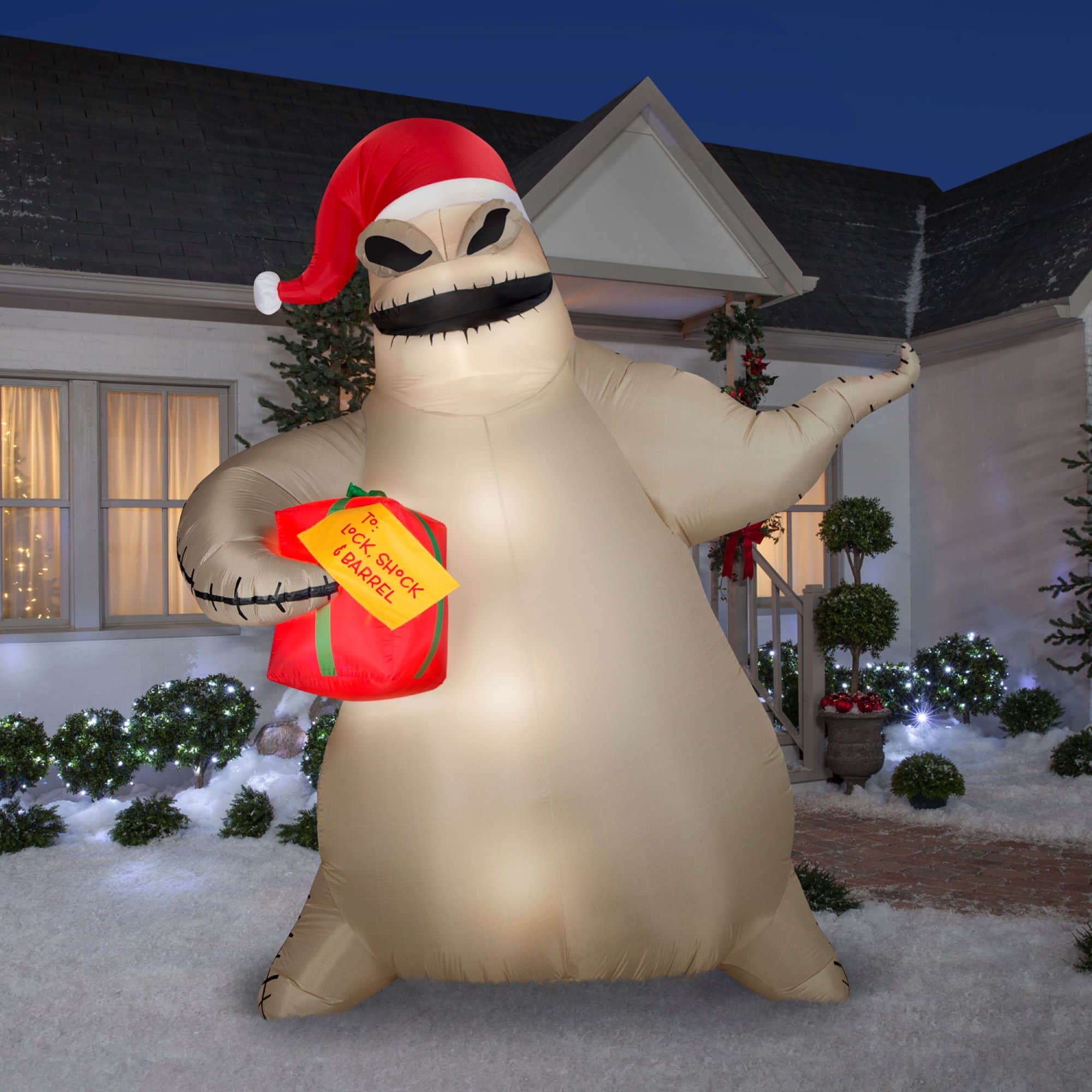 10.5ft. Giant Airblown® Inflatable Oogie Boogie with Present for Lock, Shock & Barrel