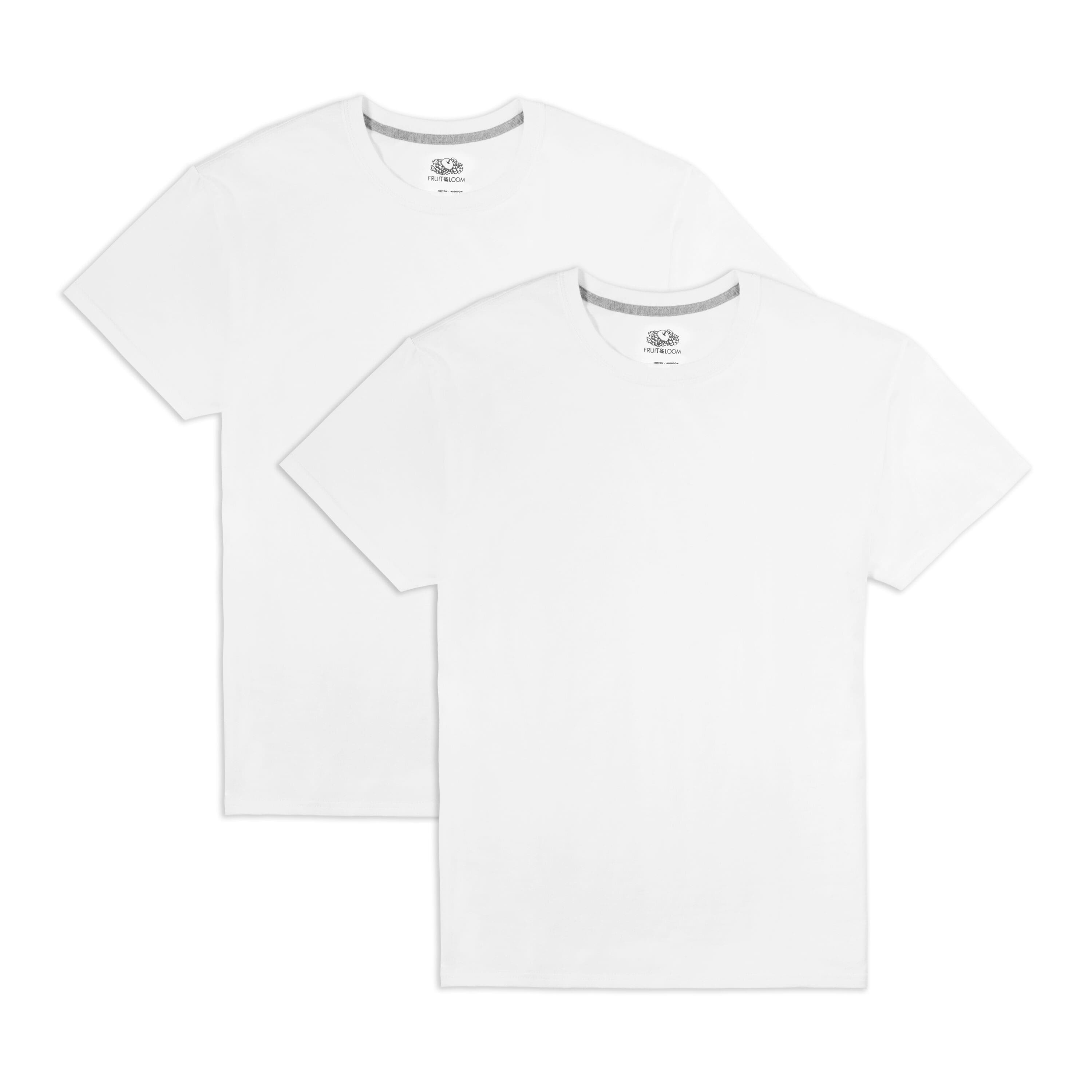 Fruit of the Loom EverSoft Mens Short Sleeve Crew T-Shirt 2 ct in White Ice | XXXX-Large