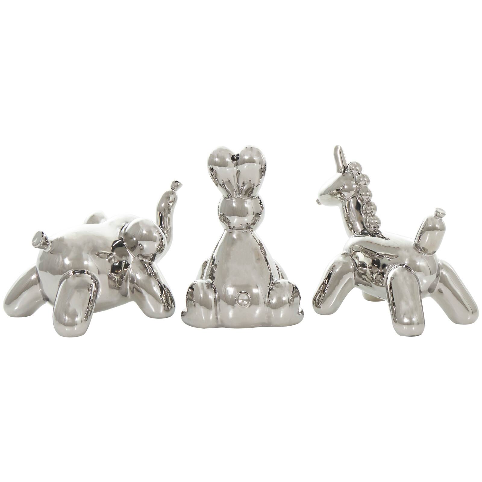 Ceramic Balloon Animals Tabletop Sculpture Set