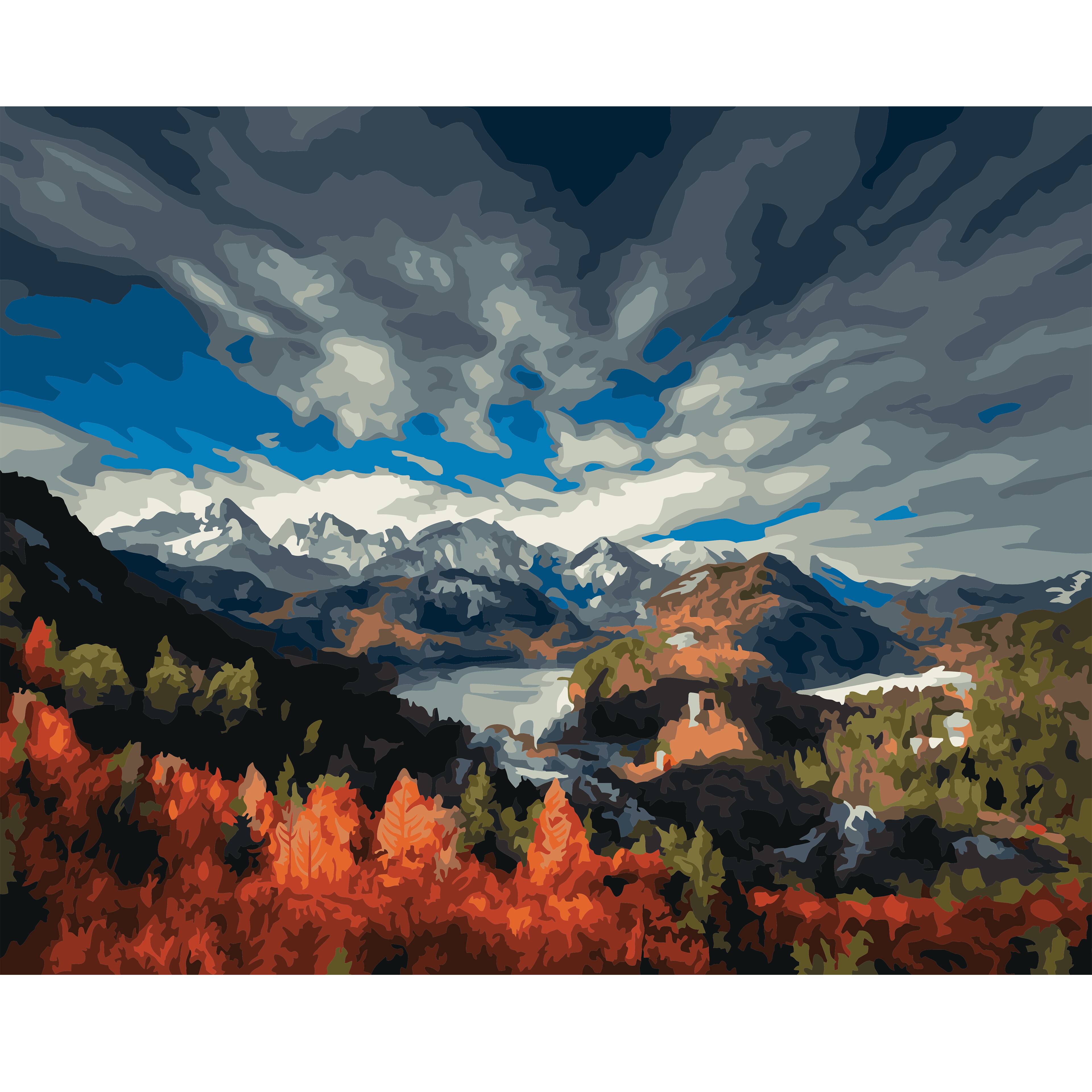 20" x 16" Mountains Sky Paint-by-Number Kit with Wood Display Hanger by Artist's Loft®
