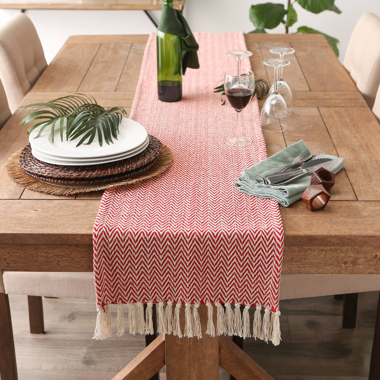 DII&#xAE; 108&#x22; Handloom Chevron Table Runner