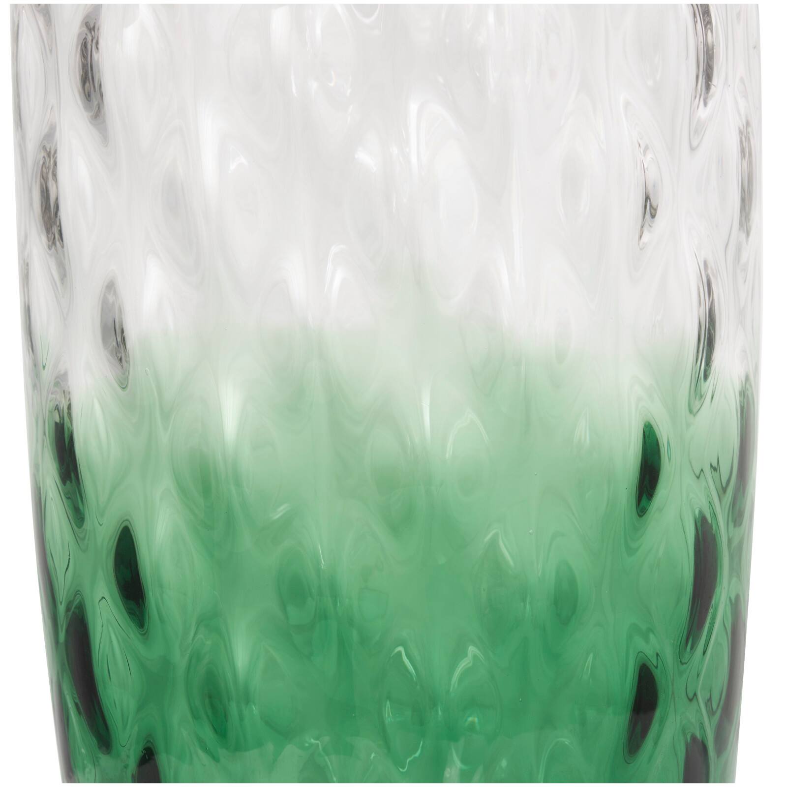 20" Green Ombre Handmade Glass Vase