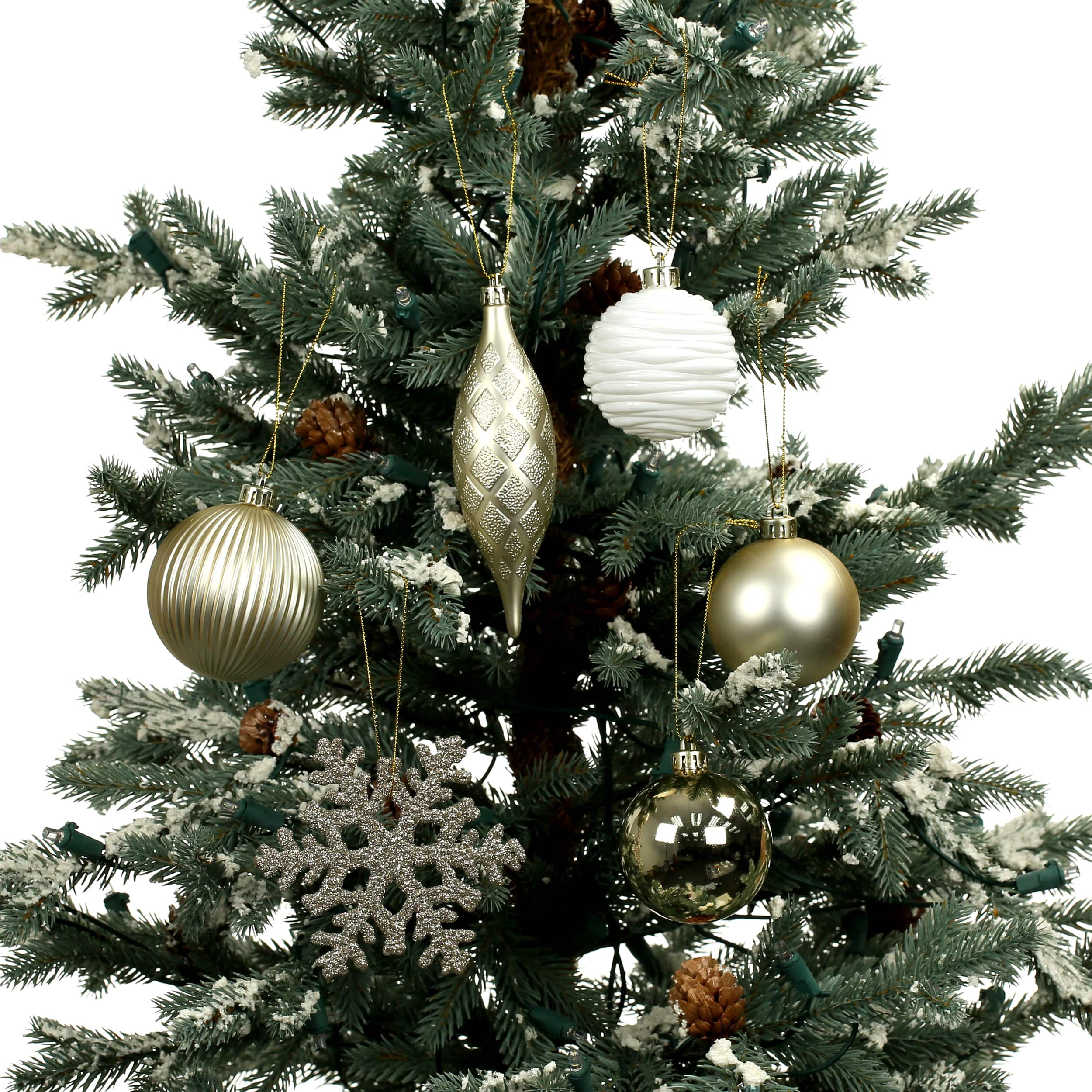 34 Pack Ball, Finial, &#x26; Snowflake Shatterproof Ornaments by Ashland&#xAE;