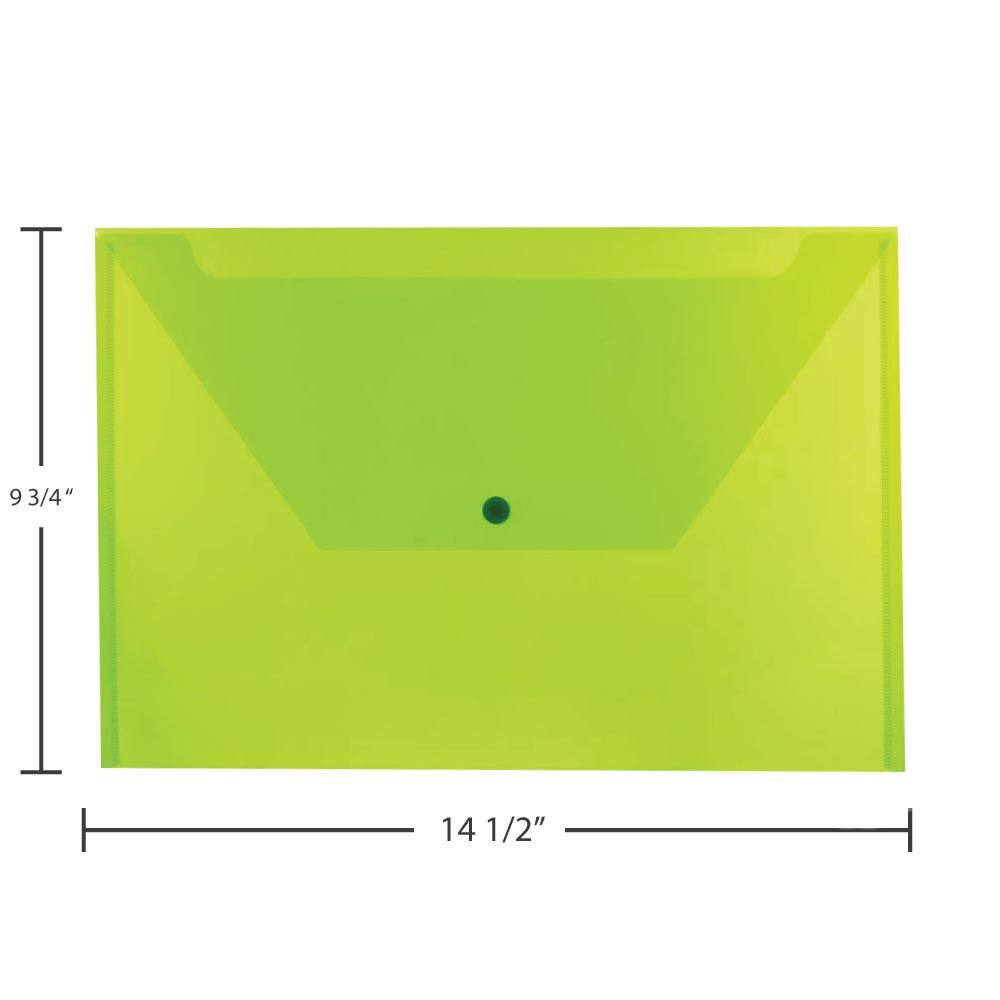 JAM Paper 9.75" x 14.5" Plastic Snap Closure Envelopes, 12ct.