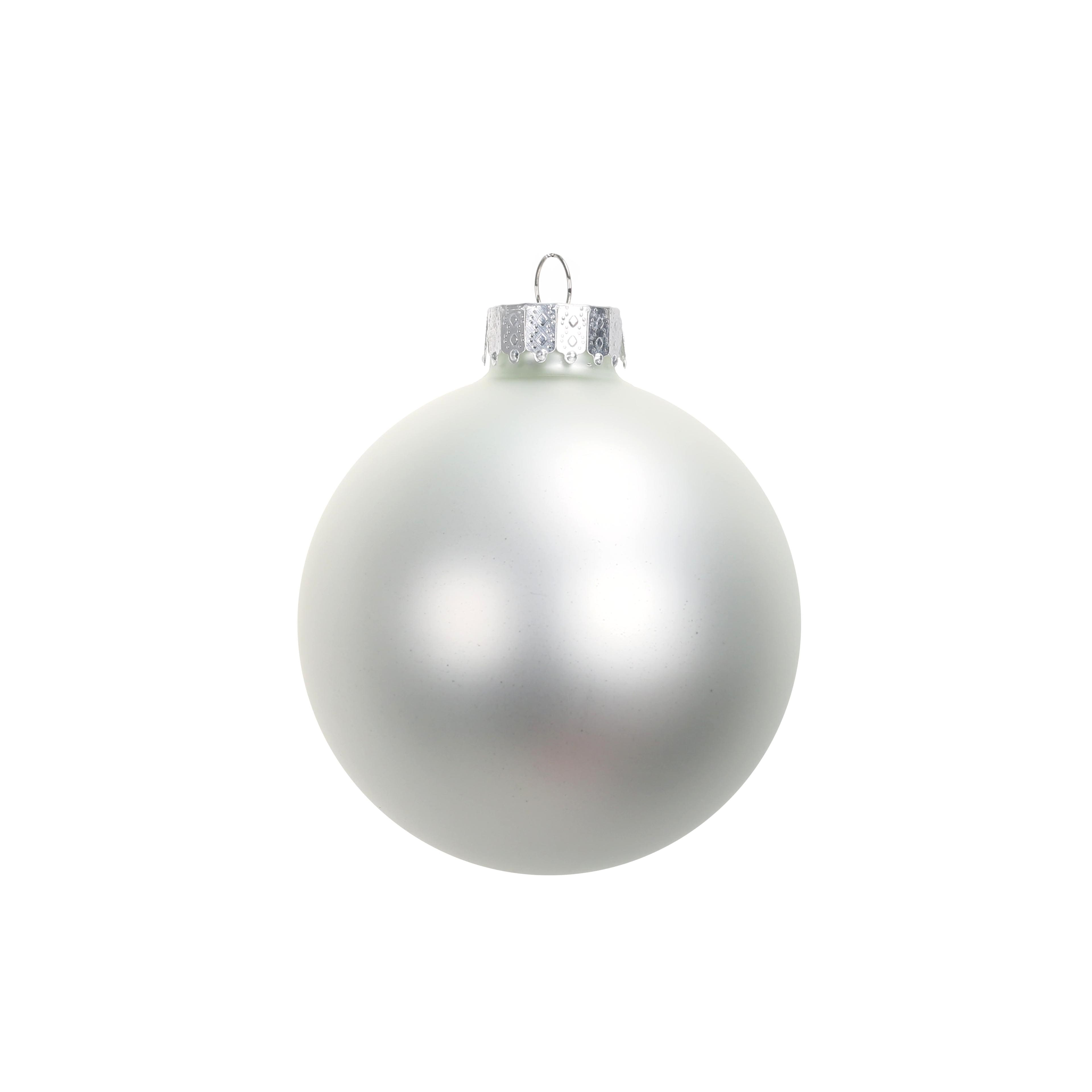 6 Pack 3&#x22; Matte Pearl White Glass Ball Ornaments by Ashland&#xAE;