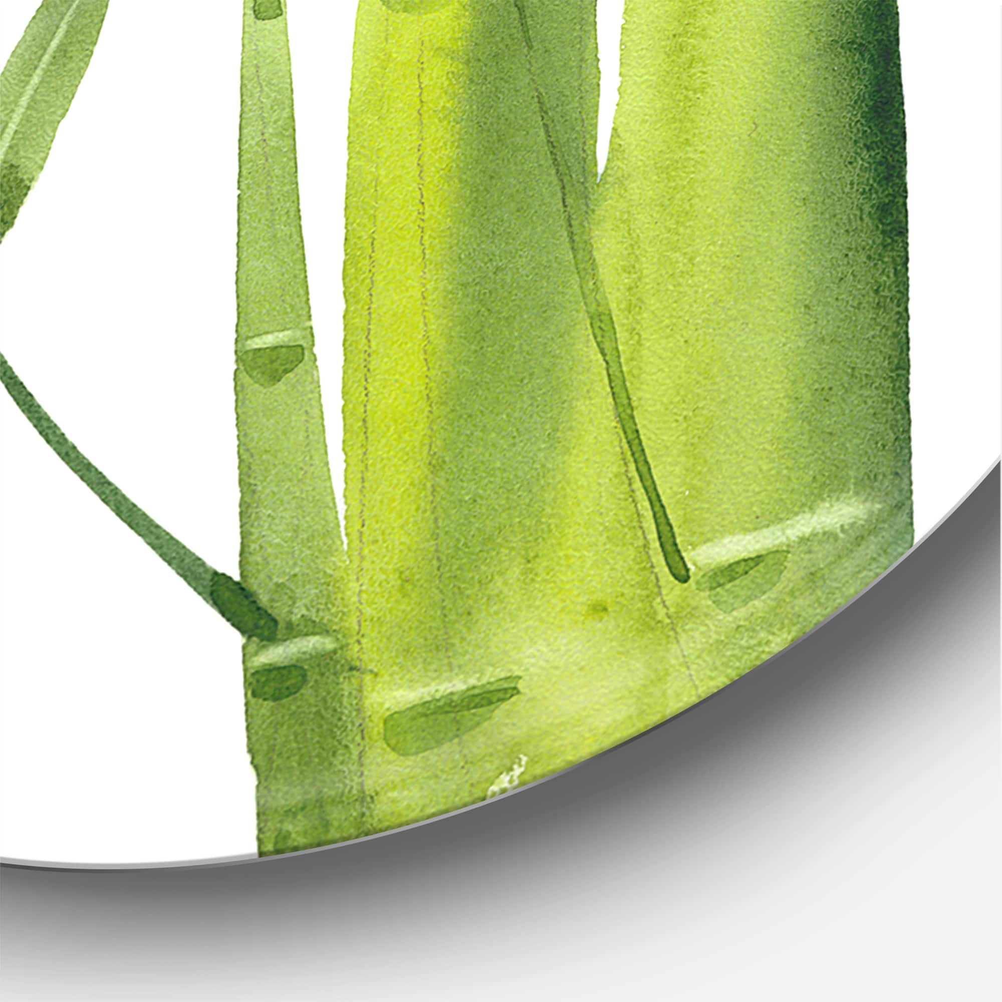 Designart - Bamboo Branches In The Forest V - Tropical Metal Circle Wall Art