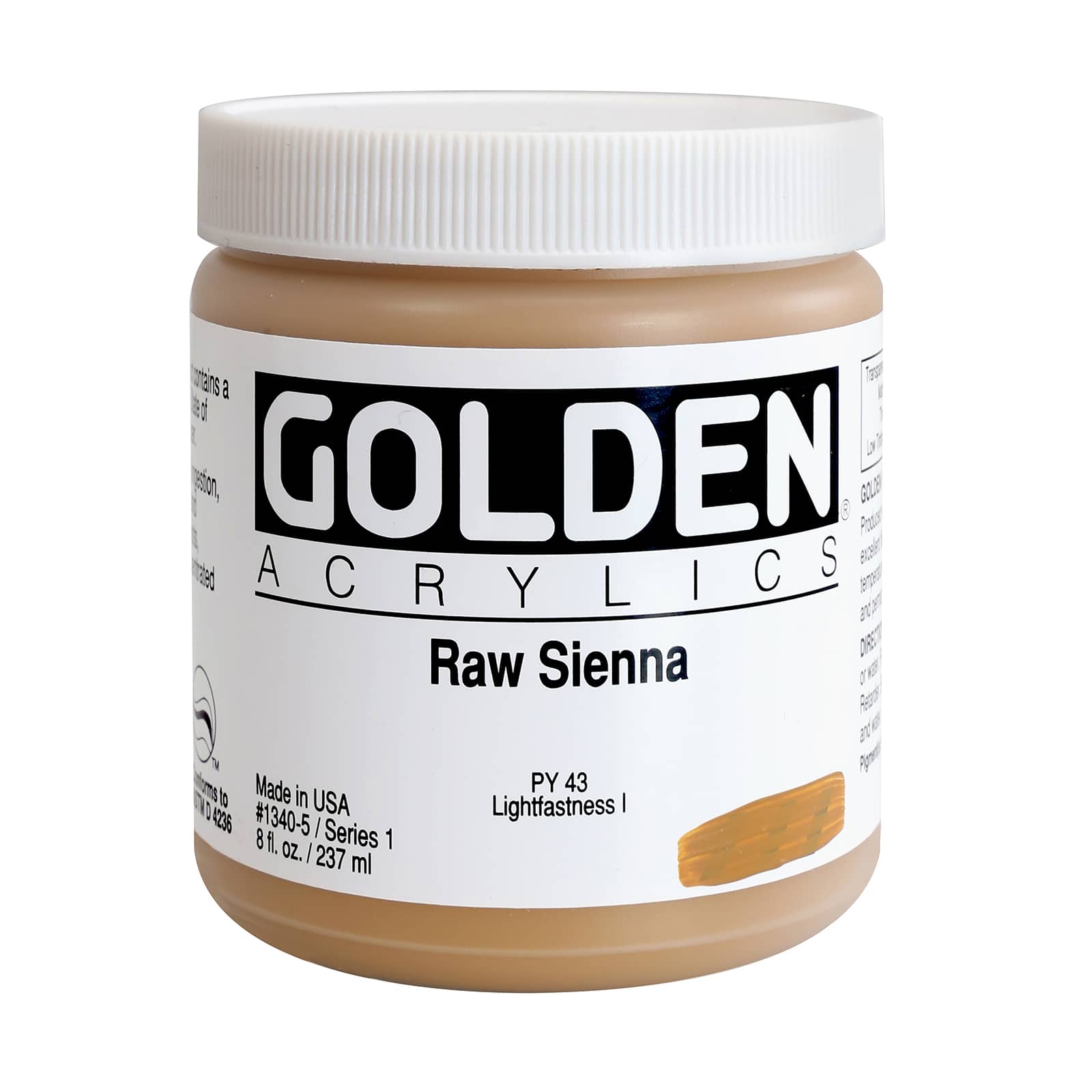 Golden Heavy Body Acrylic Paint, 8 oz in Raw Sienna