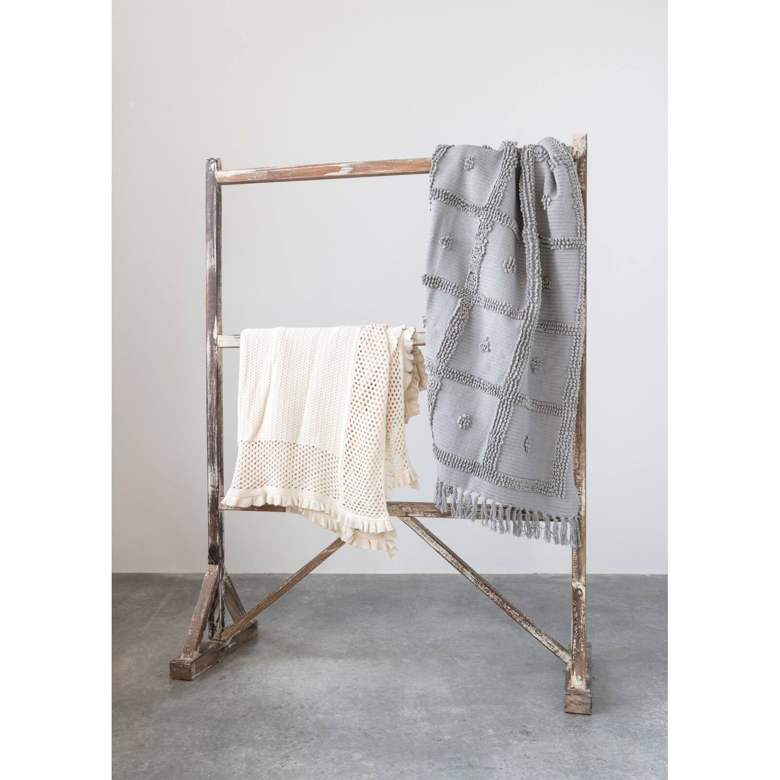 Hello Honey® Grey Cotton Chenille Throw Blanket
