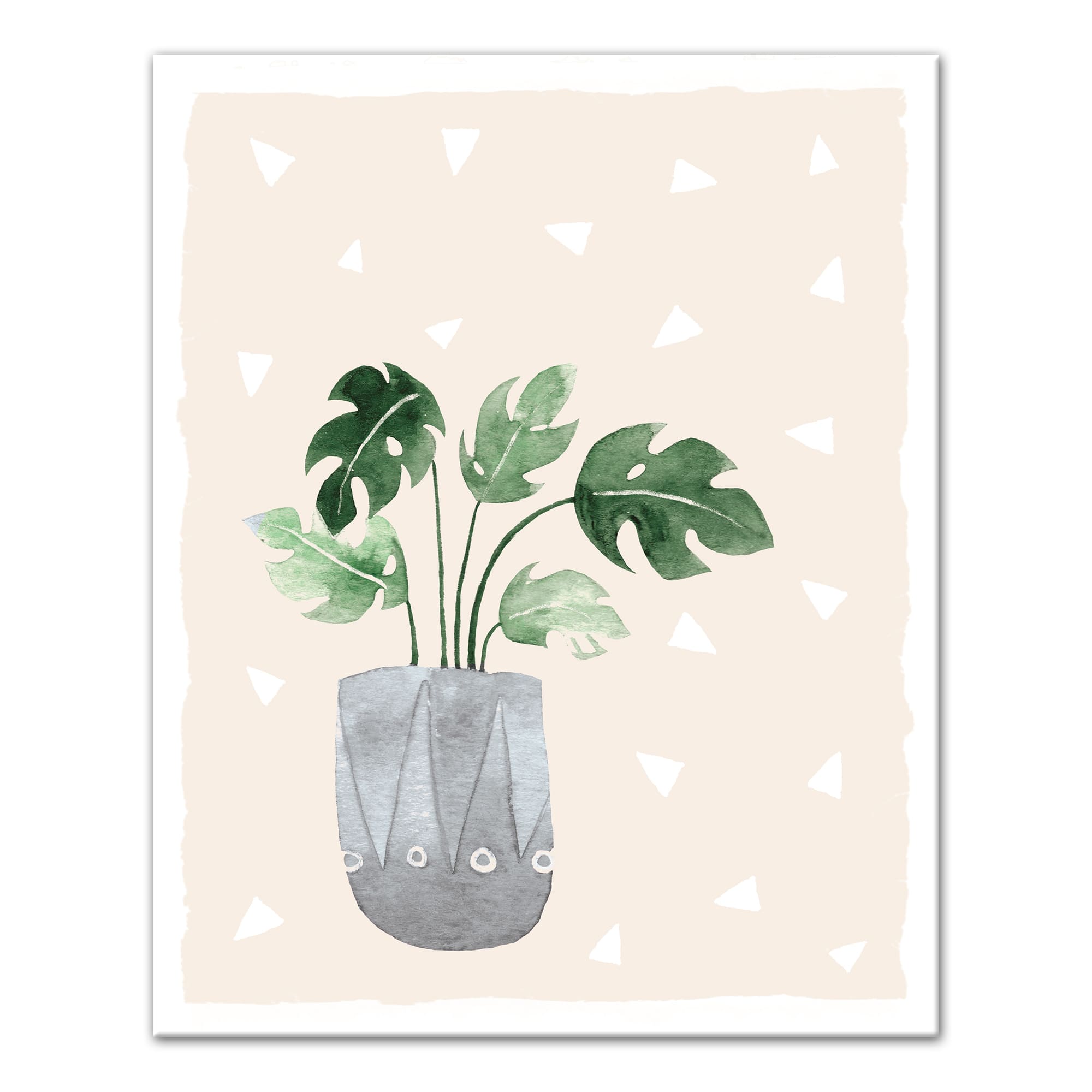 Designs Direct Monstera Triangle Pattern Canvas Wall Art