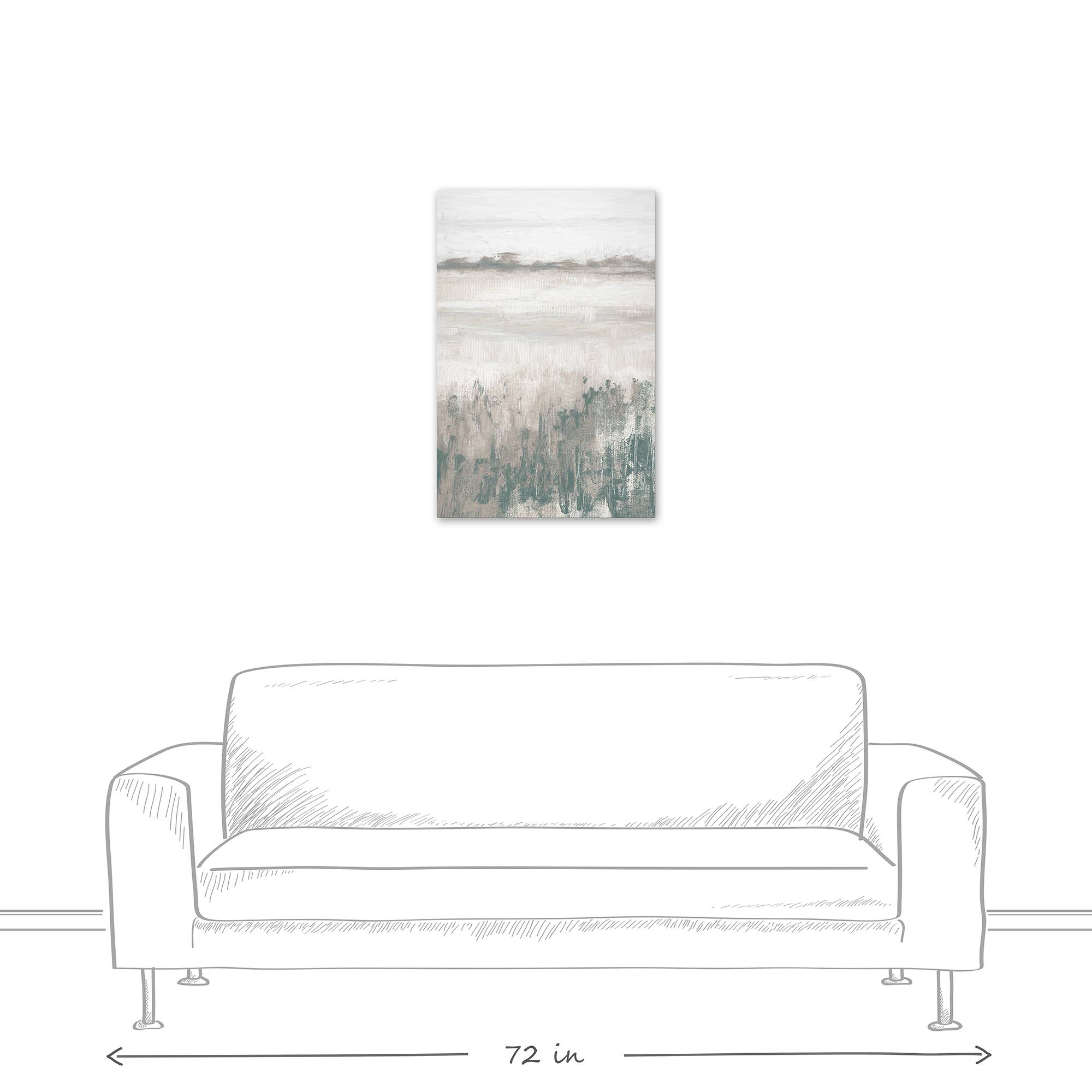 Soft Neutral Grass Landscape Canvas Wall Art