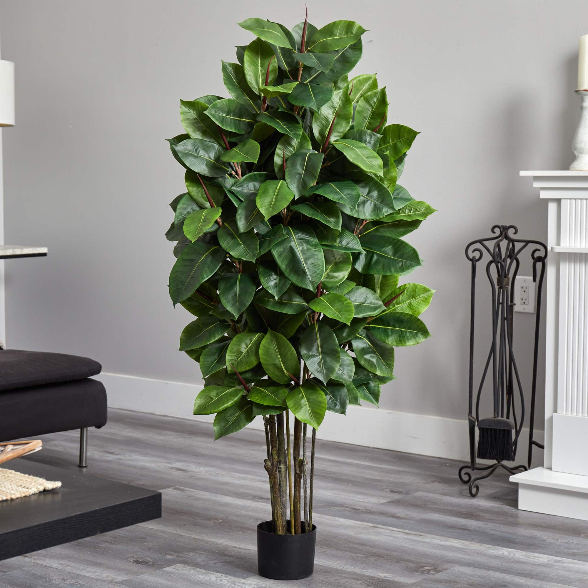 4.8ft. Potted Rubber Leaf Artificial Tree