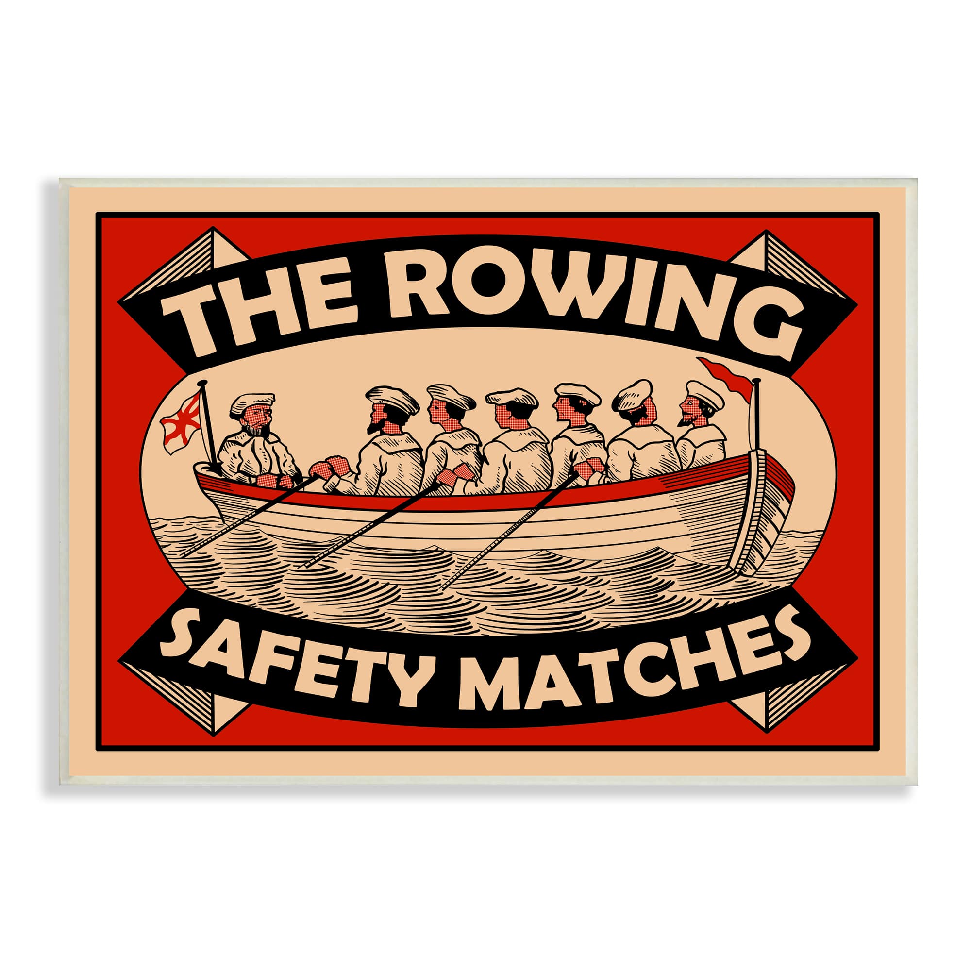 Stupell Industries Vintage Rowing Team Safety Matches Wall Plaque
