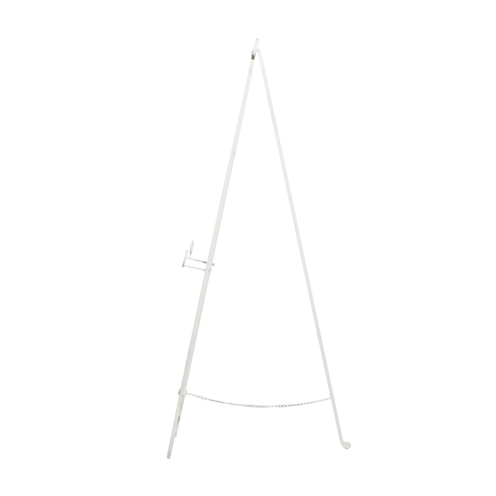 White Metal Country Cottage Easel, 61" x 20" x 27"