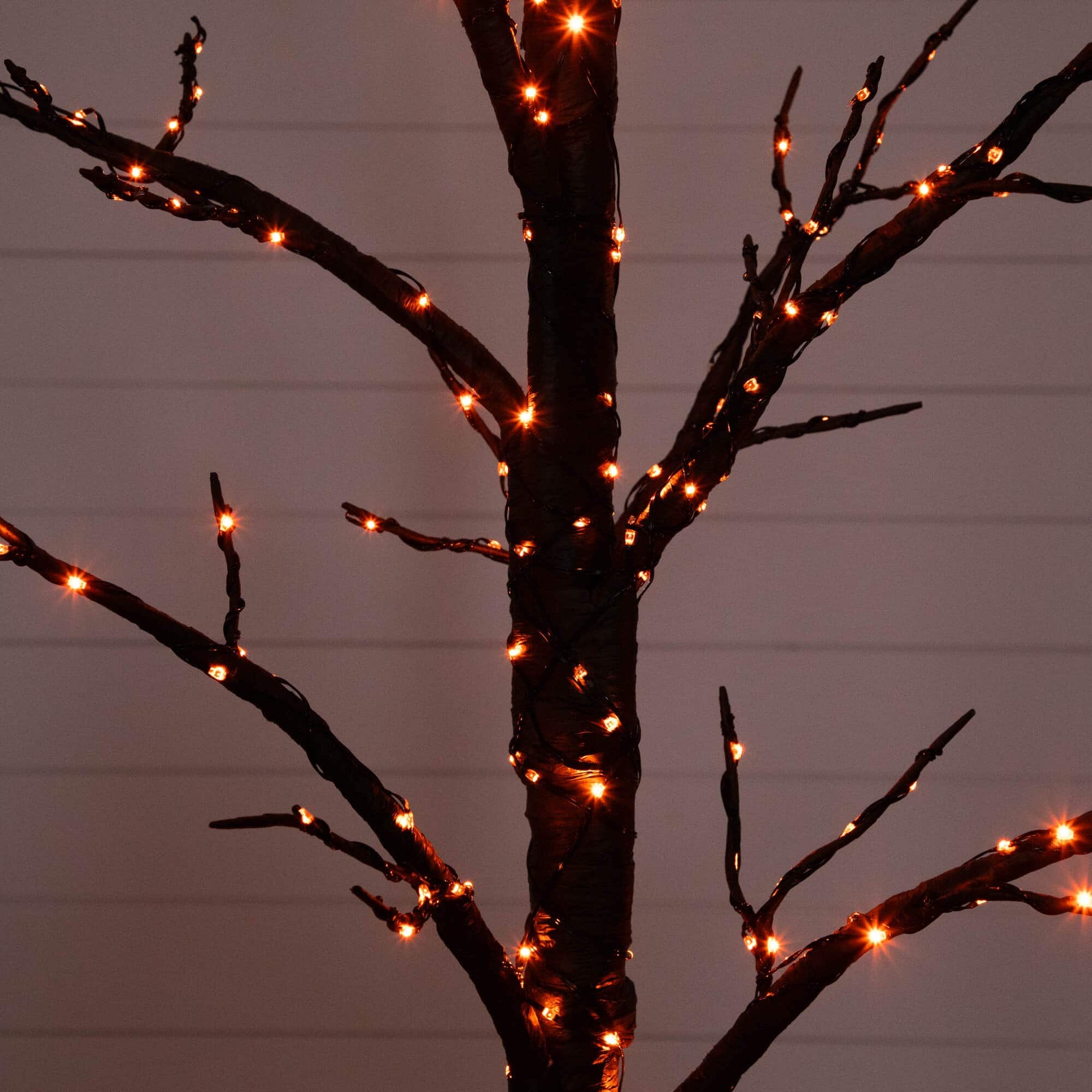 5ft. Pre-Lit Artificial Halloween Twig Tree with 360 Orange & Purple LED Lights