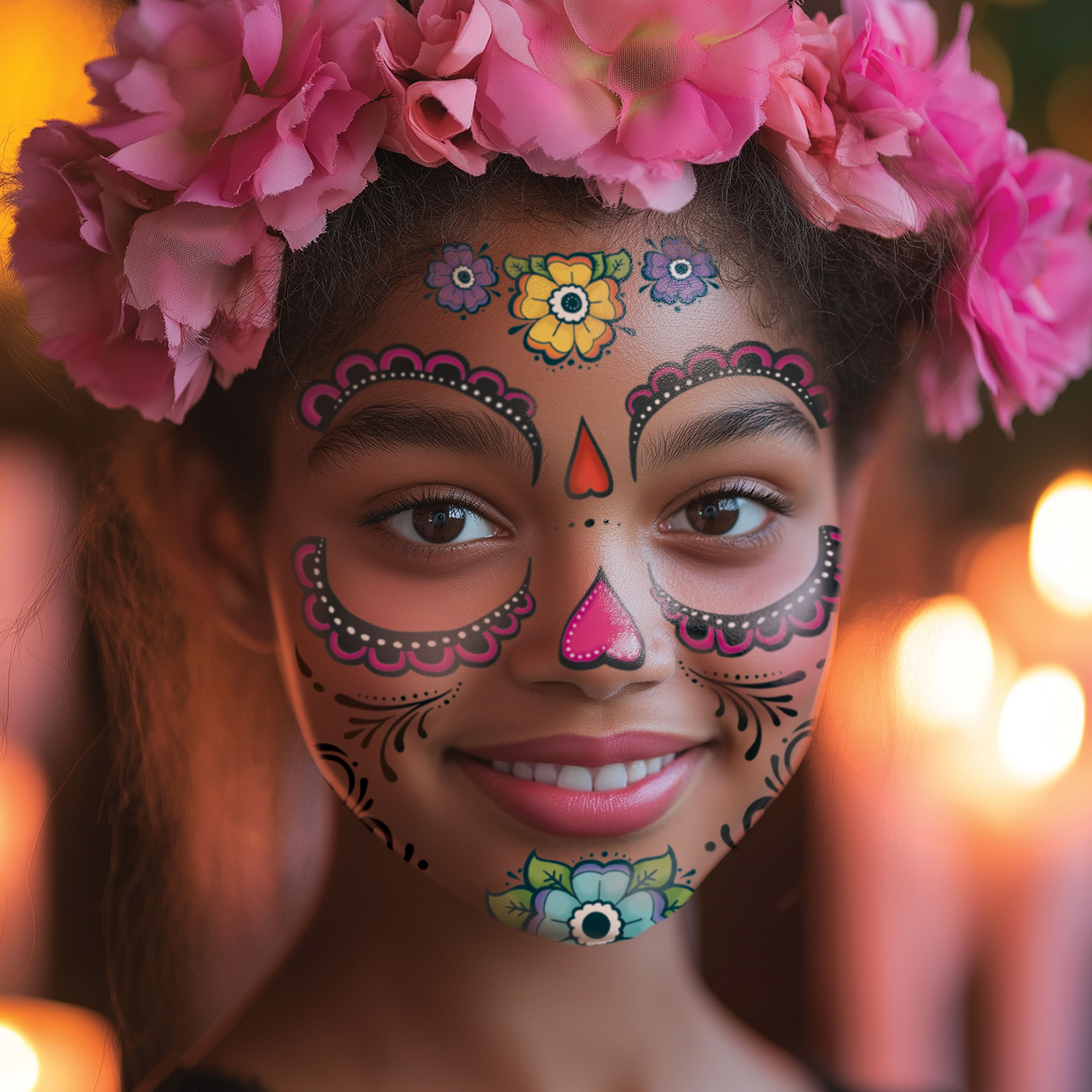 Savvi Day of the Dead Costume Tattoos