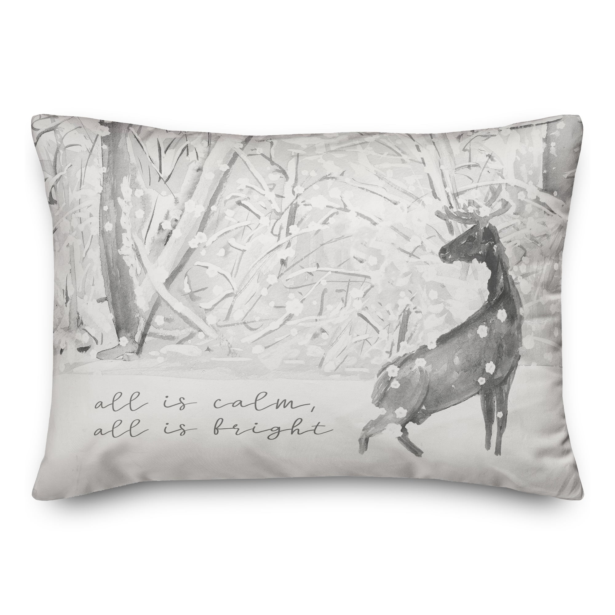 All is Calm All is Bright 20&#x22; x 14&#x22; Indoor/Outdoor Pillow