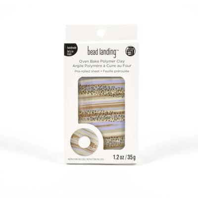 Lavender Stripes Gold Foil Oven Bake Polymer Clay by Bead Landing™, Michaels in 2023