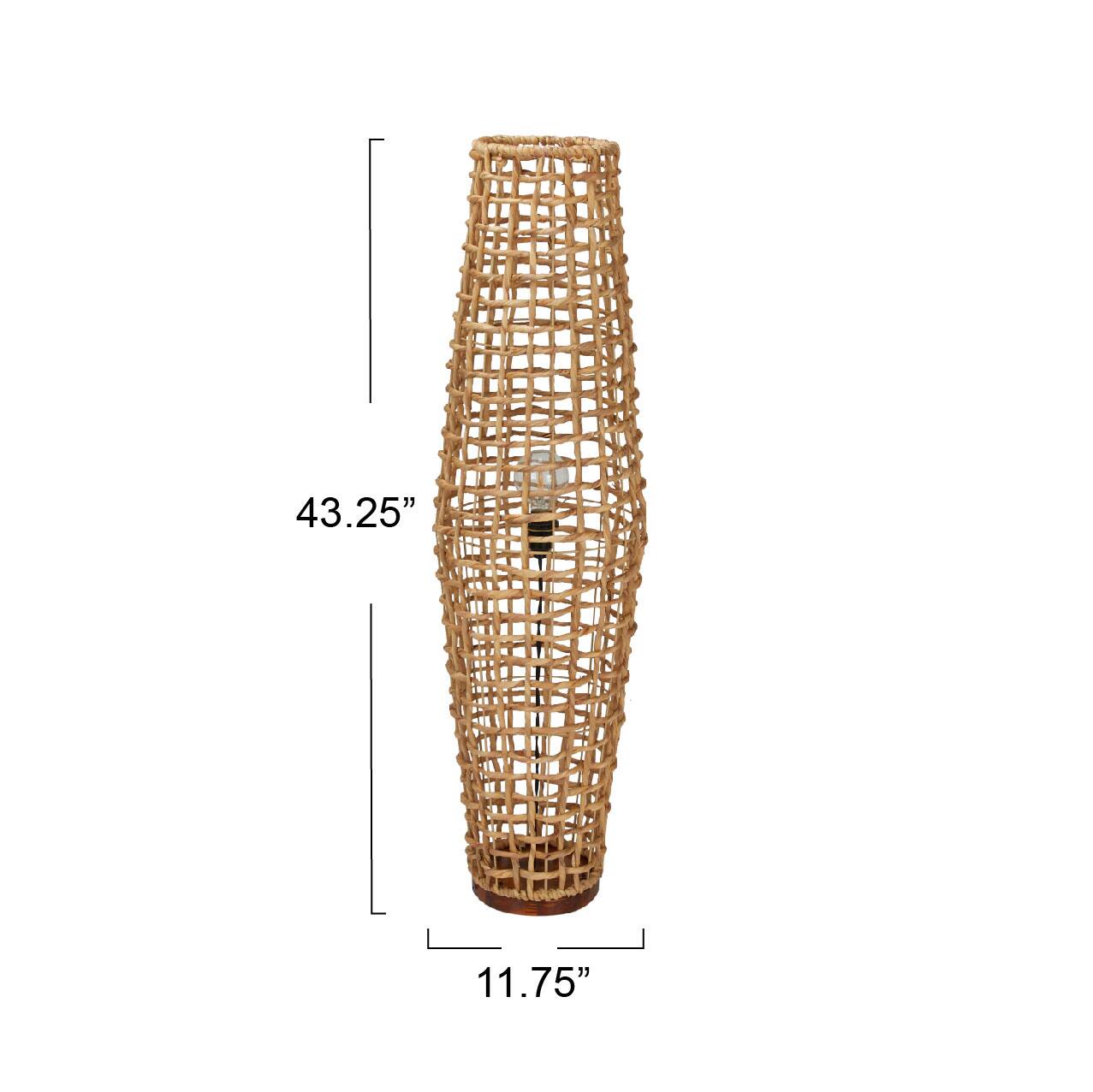 Hello Honey® Natural Modern Woven Seagrass Floor Lamp