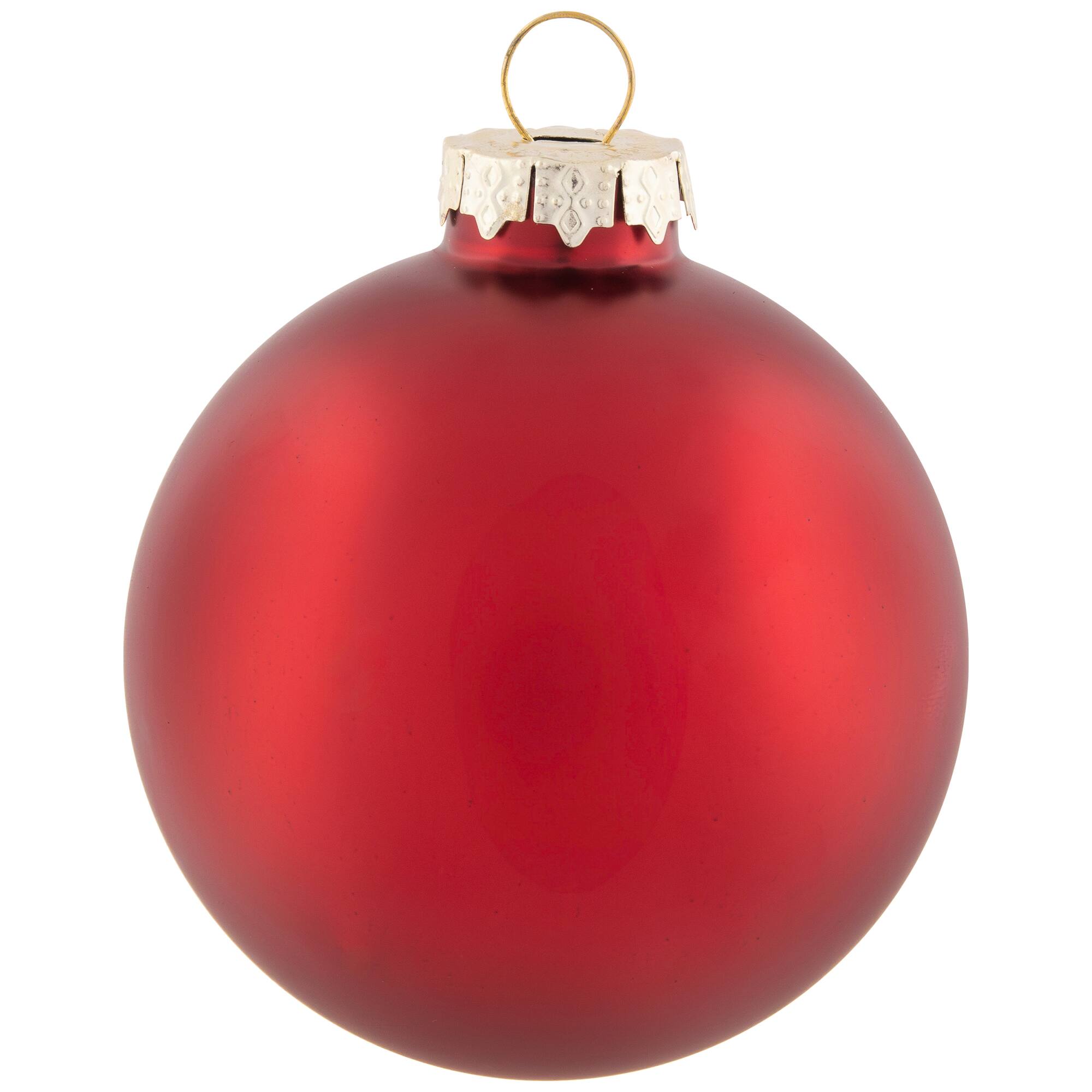 72ct. 4" Red & Gold Matte Glass Ball Ornaments