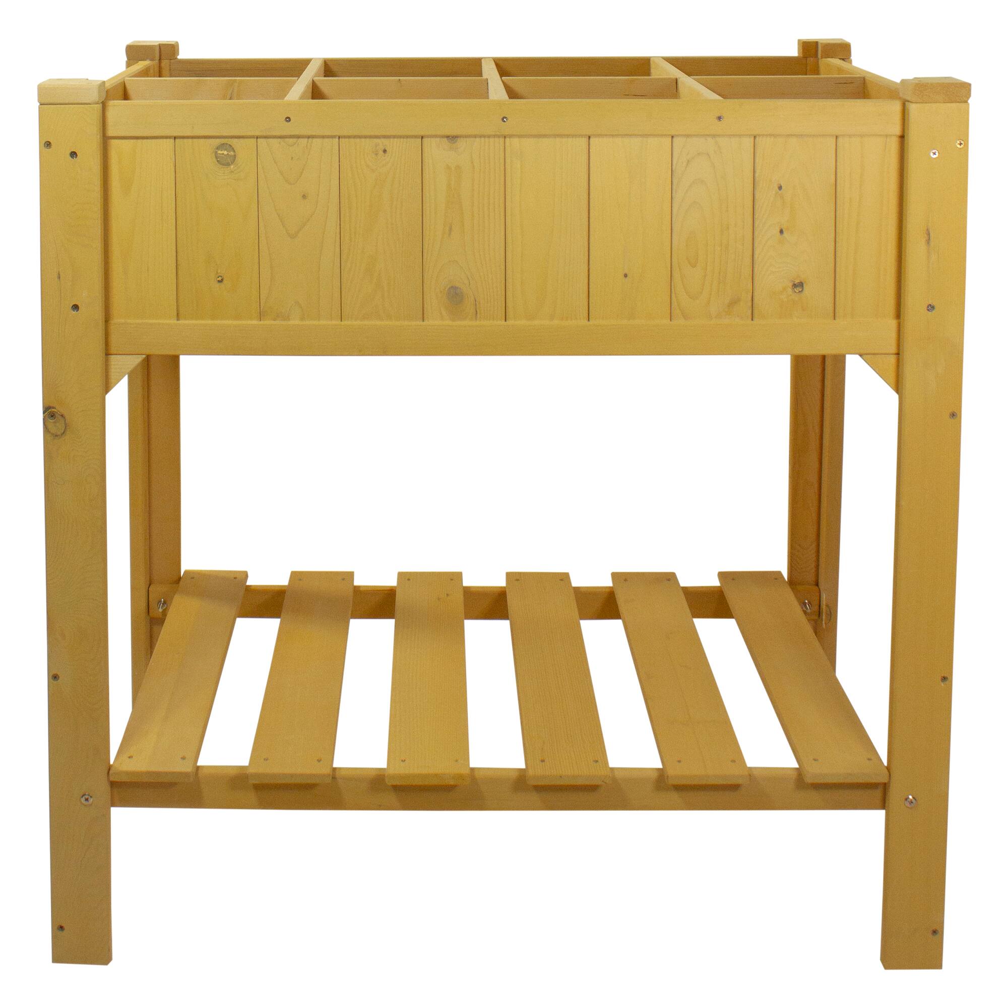 3ft. Wooden Raised Garden Bed Planter Box With Shelf