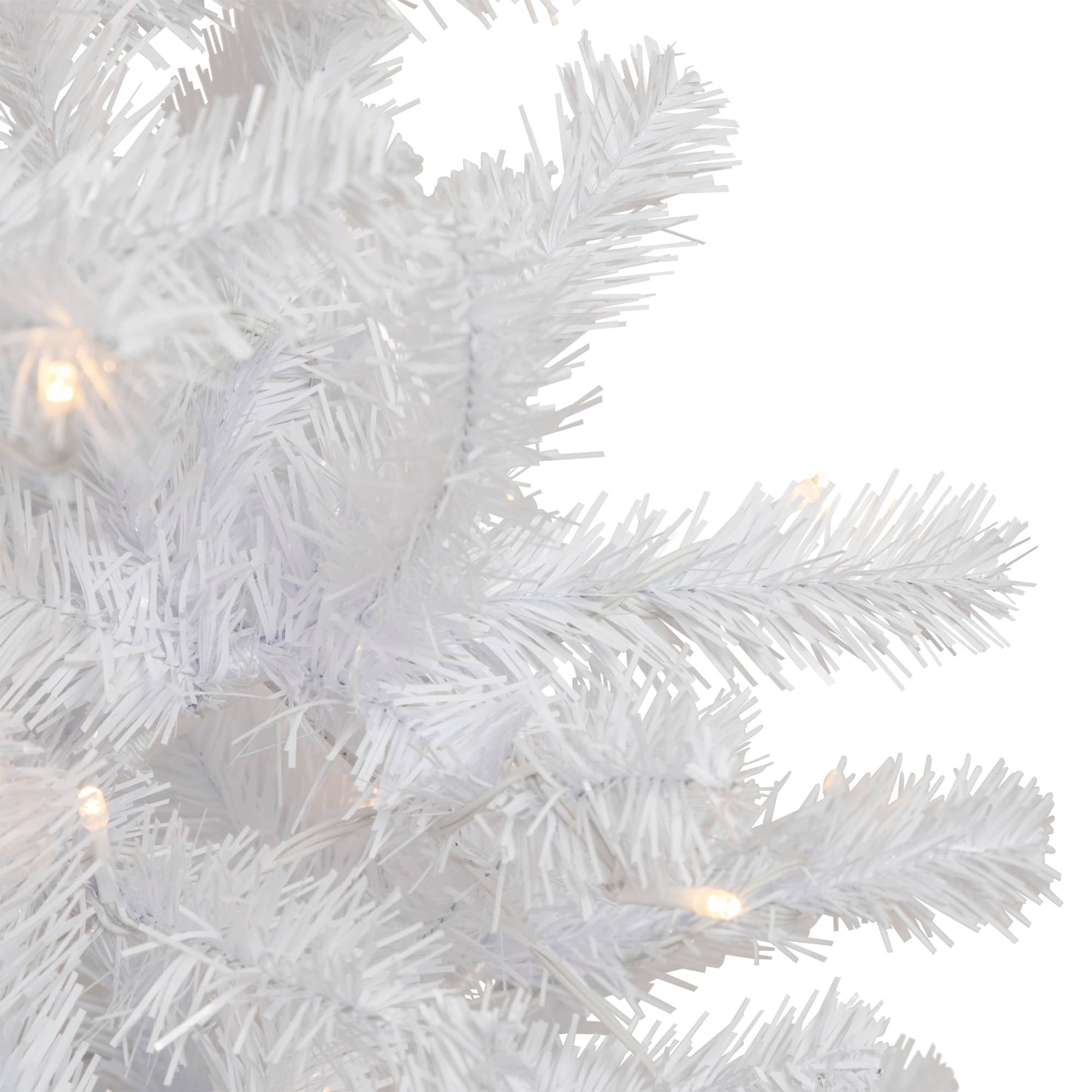 6.5ft. Pre-Lit White Georgian Pine Pencil Artificial Christmas Tree, Warm White LED Lights