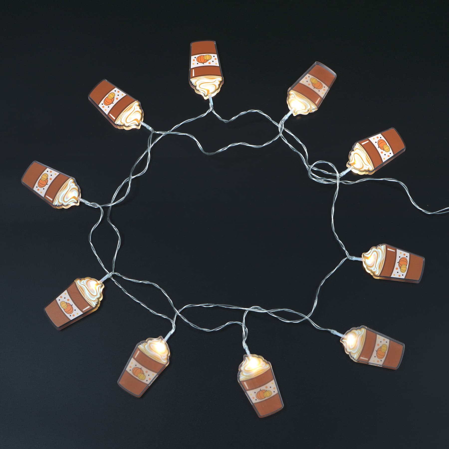 10ct. Warm White LED Pumpkin Latte String Lights by Ashland&#xAE;