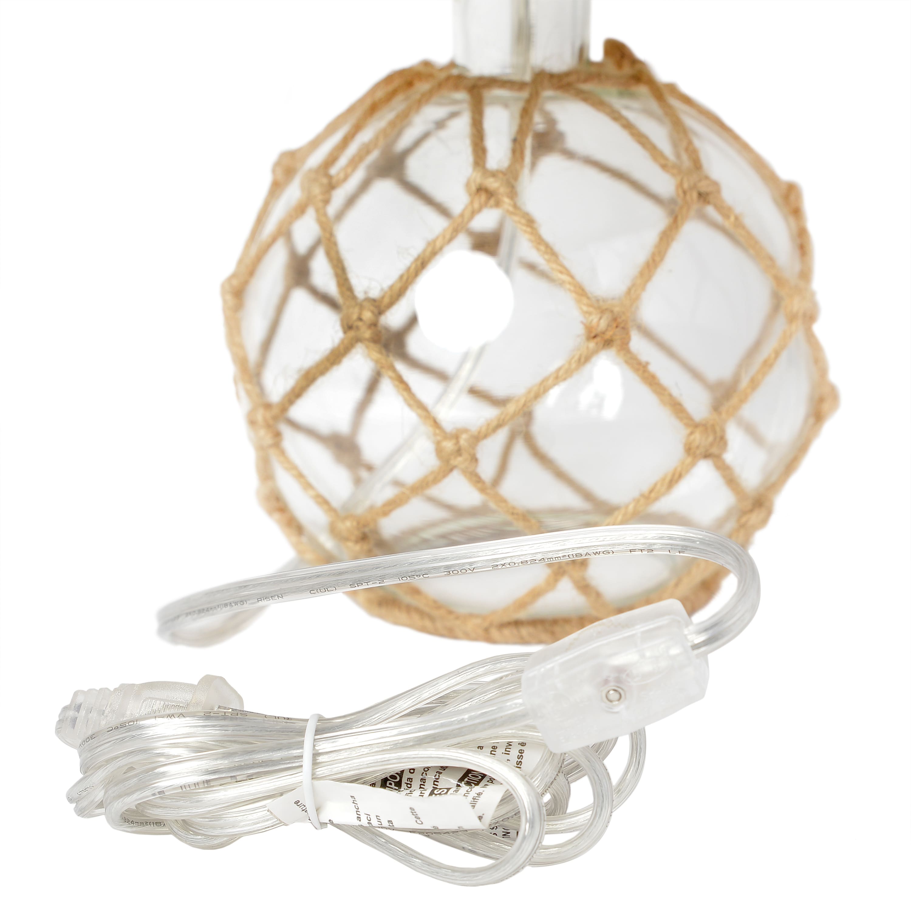 Lalia Home 15&#x22; Glass Rope Table Lamp with Shade